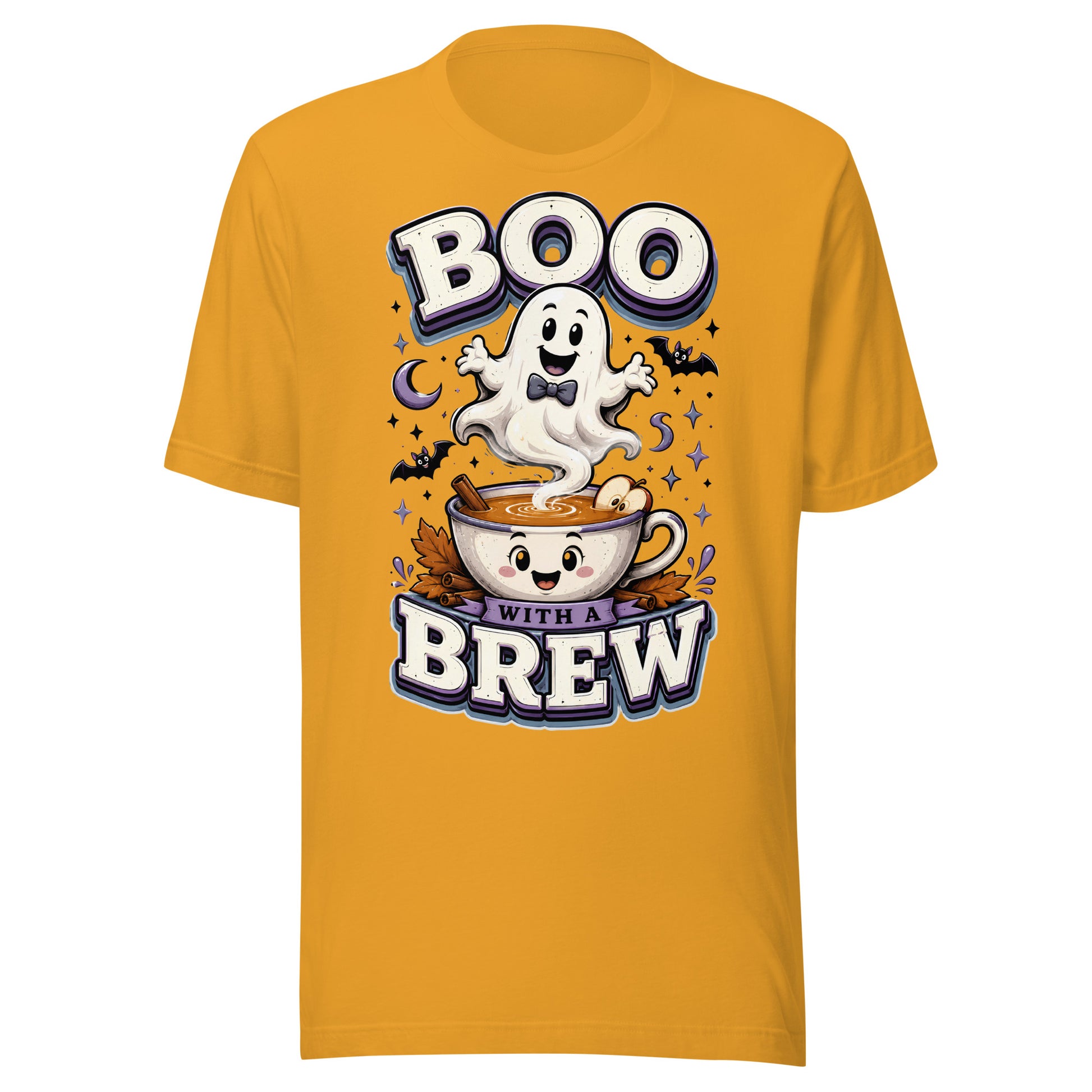 Boo With A Brew Cozy Horror Mystery Unisex T-Shirt by printfluence.net