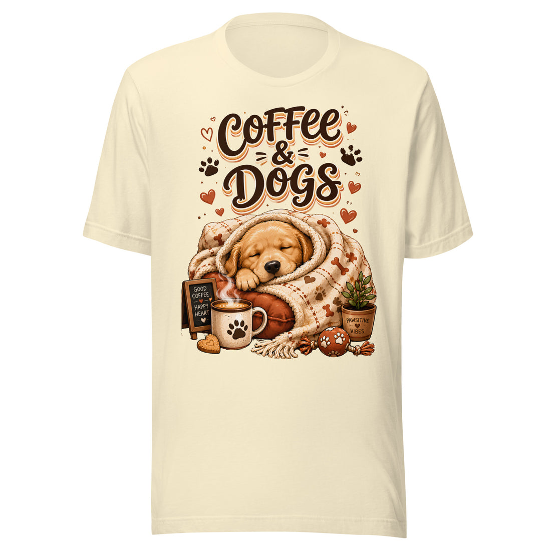 Elite Coffee And Dogs - Premium Luxury Golden Retriever Dog Lovers T-Shirt by printfluence.net