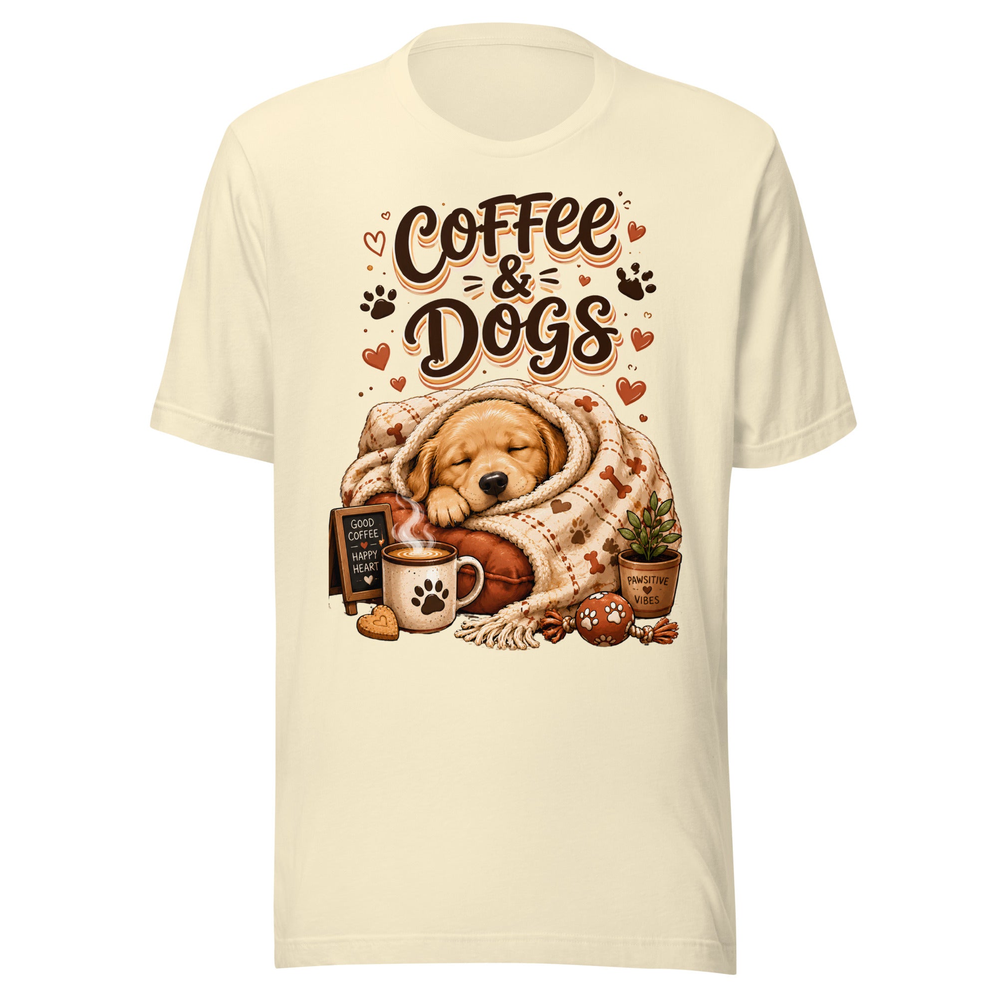 Elite Coffee And Dogs - Premium Luxury Golden Retriever Dog Lovers T-Shirt by printfluence.net