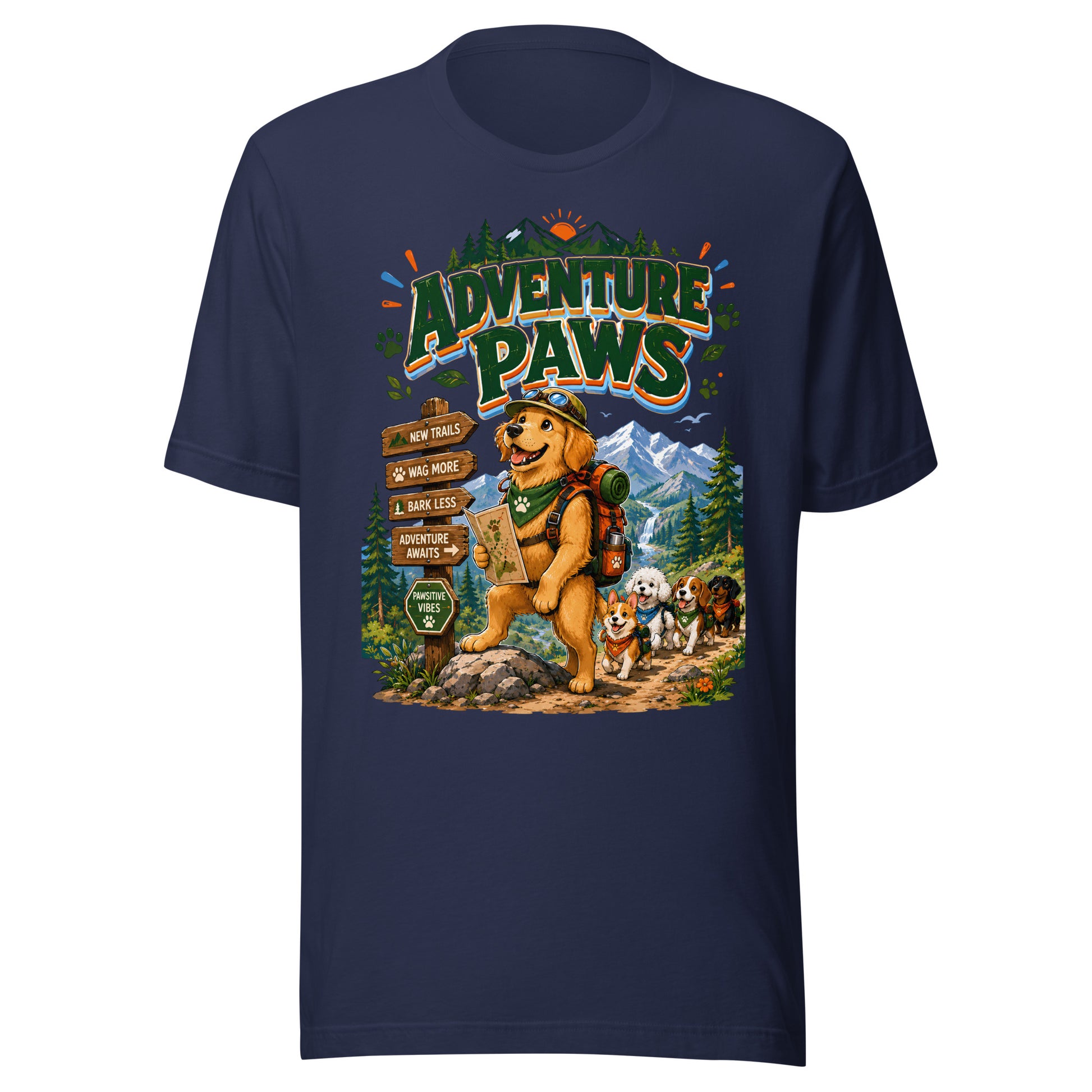 Unisex t-shirt - Elite Adventure Paws - Premium Luxury Hiking Dog Lovers Design by printfluence.net