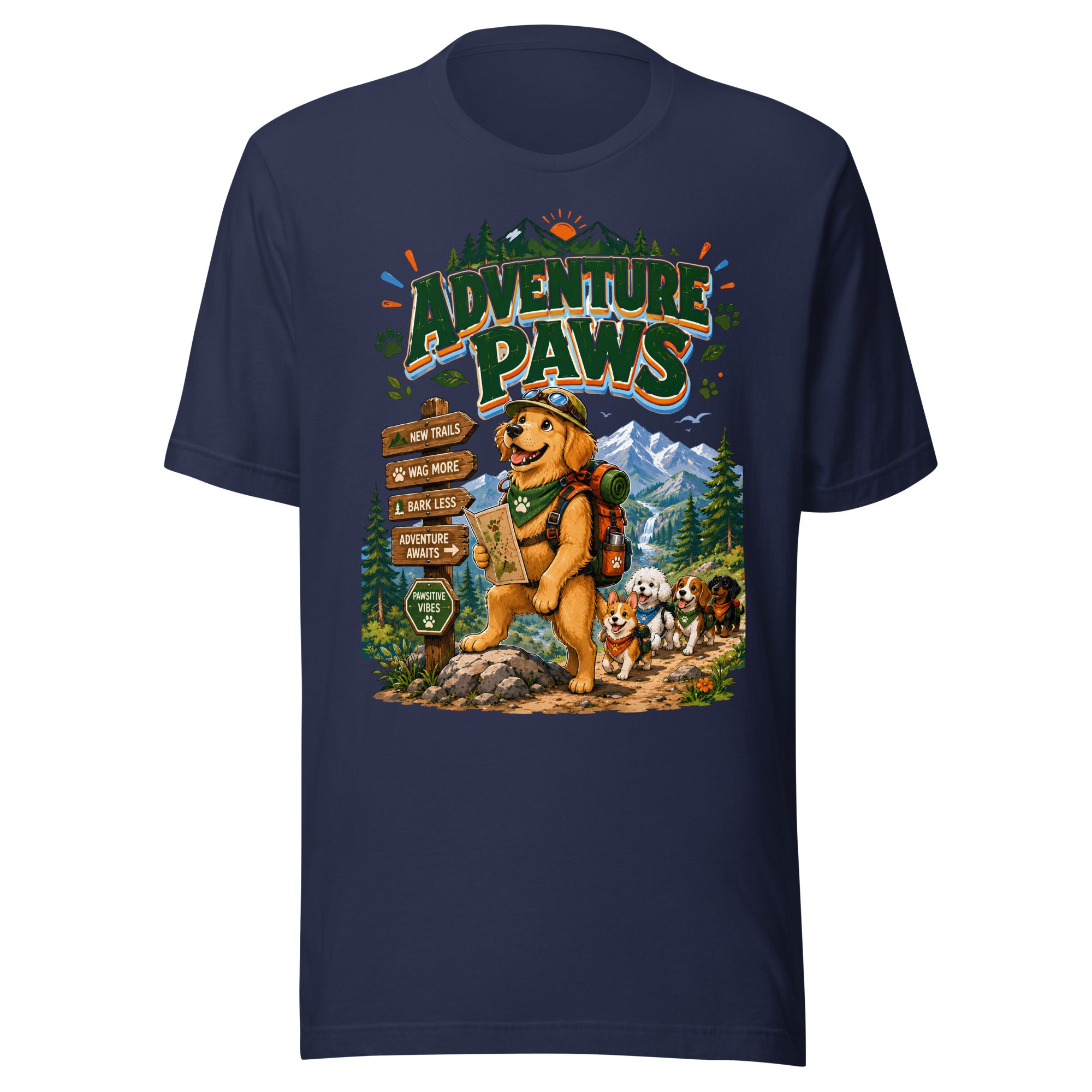Unisex t-shirt - Elite Adventure Paws - Premium Luxury Hiking Dog Lovers Design by printfluence.net