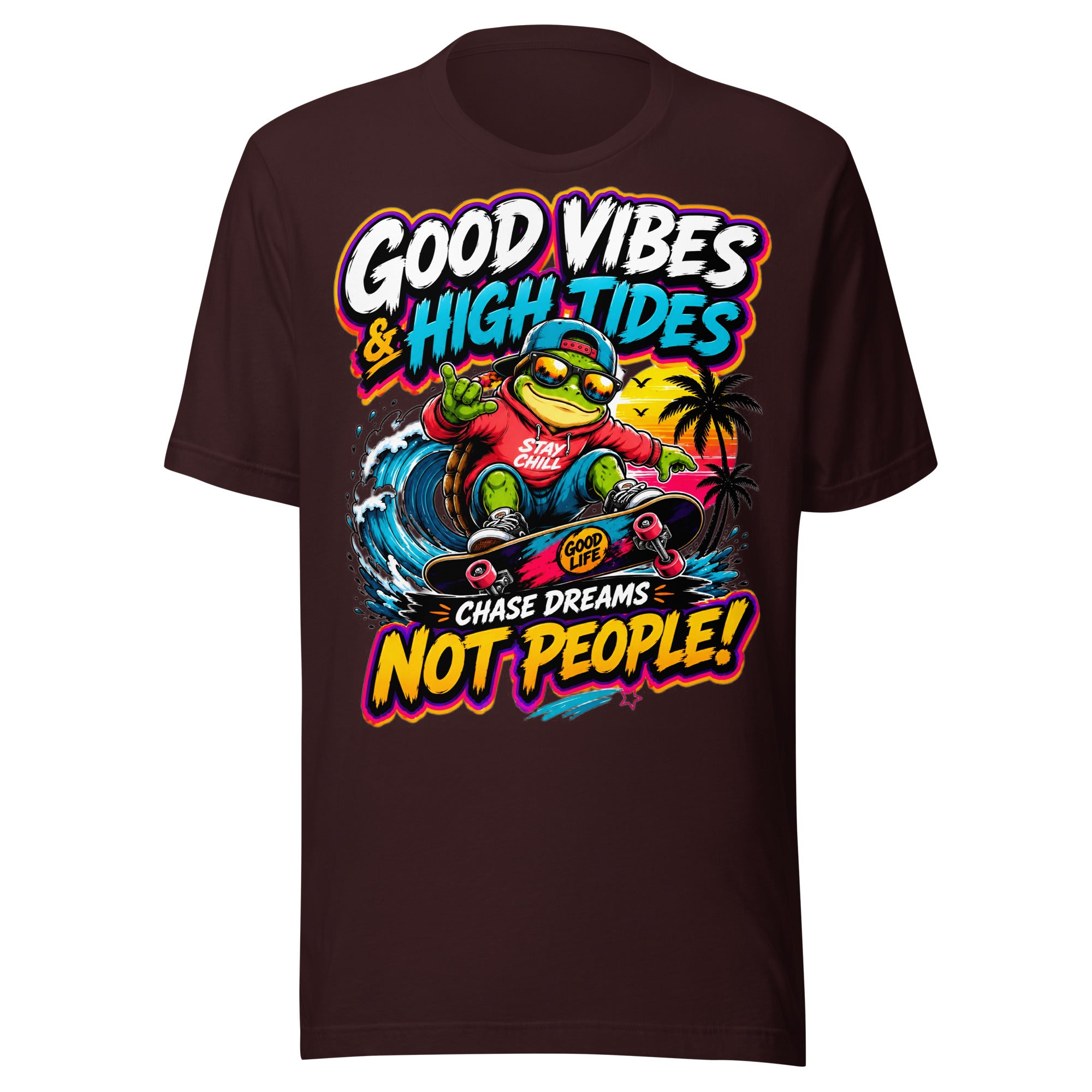 Unisex t-shirt - Elite Skater Turtle Cosmic Good Vibes - Premium Radical Dream Chaser Design by printfluence.net