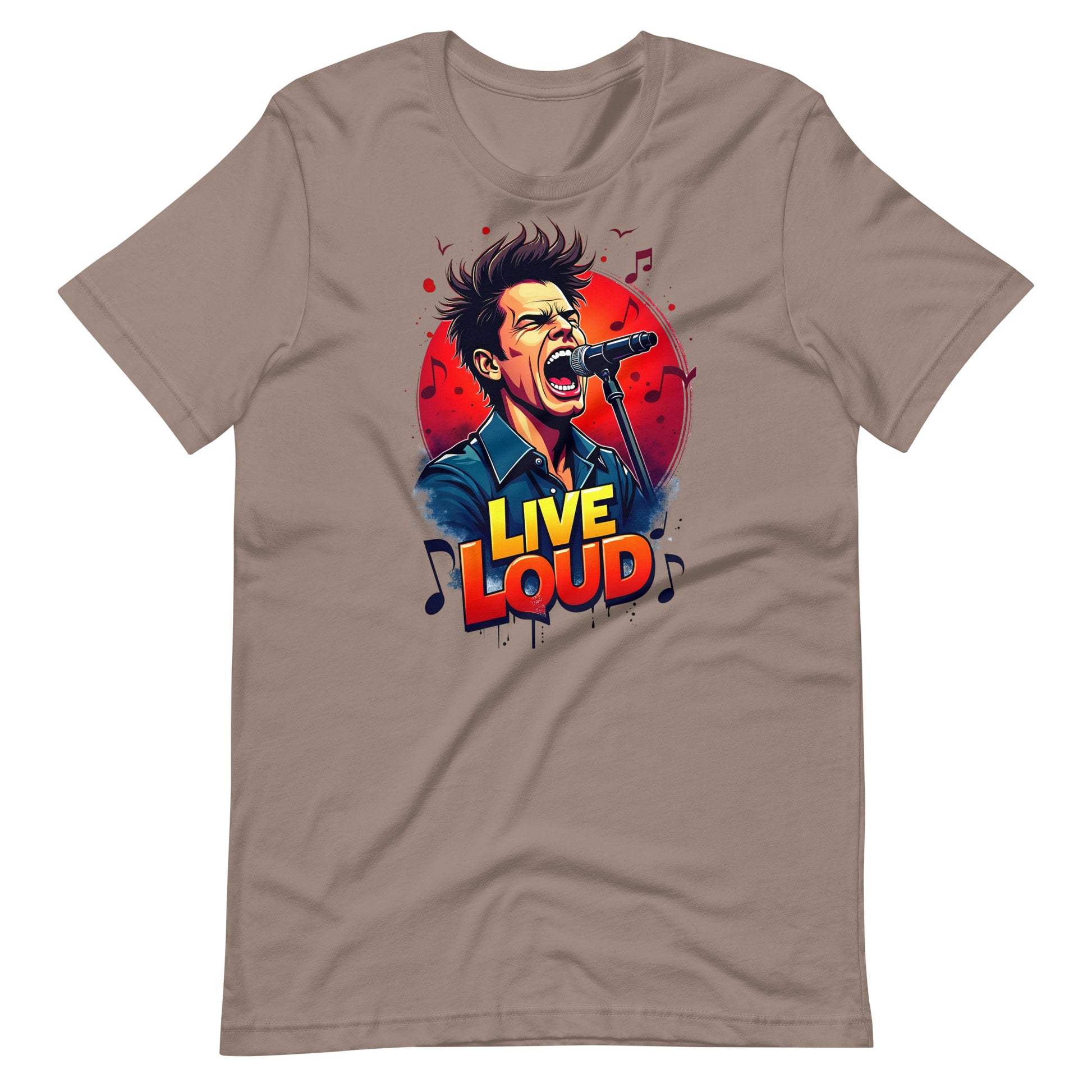 Unisex t-shirt - Live Loud Singer T-Shirt – Unisex Music Passion Graphic Bella Canvas 3001 by printfluence.net