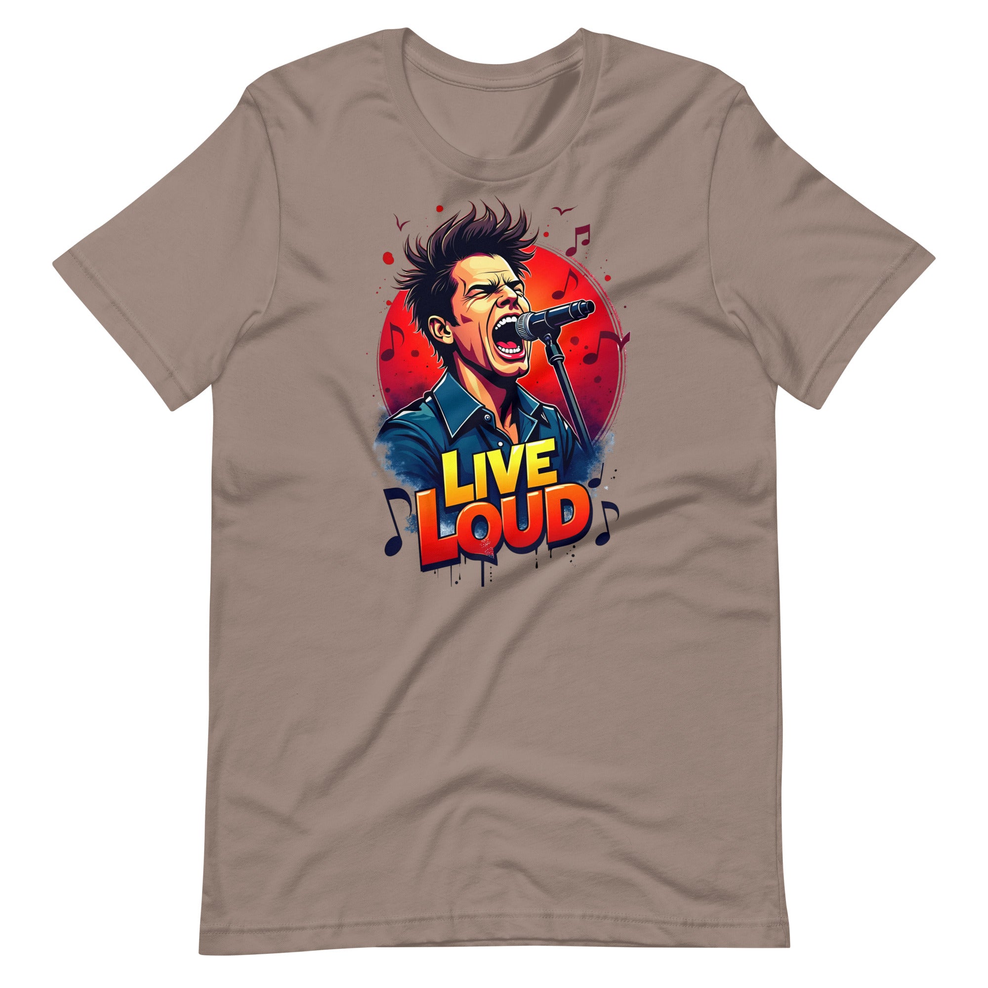 Unisex t-shirt - Live Loud Singer T-Shirt – Unisex Music Passion Graphic Bella Canvas 3001 by printfluence.net