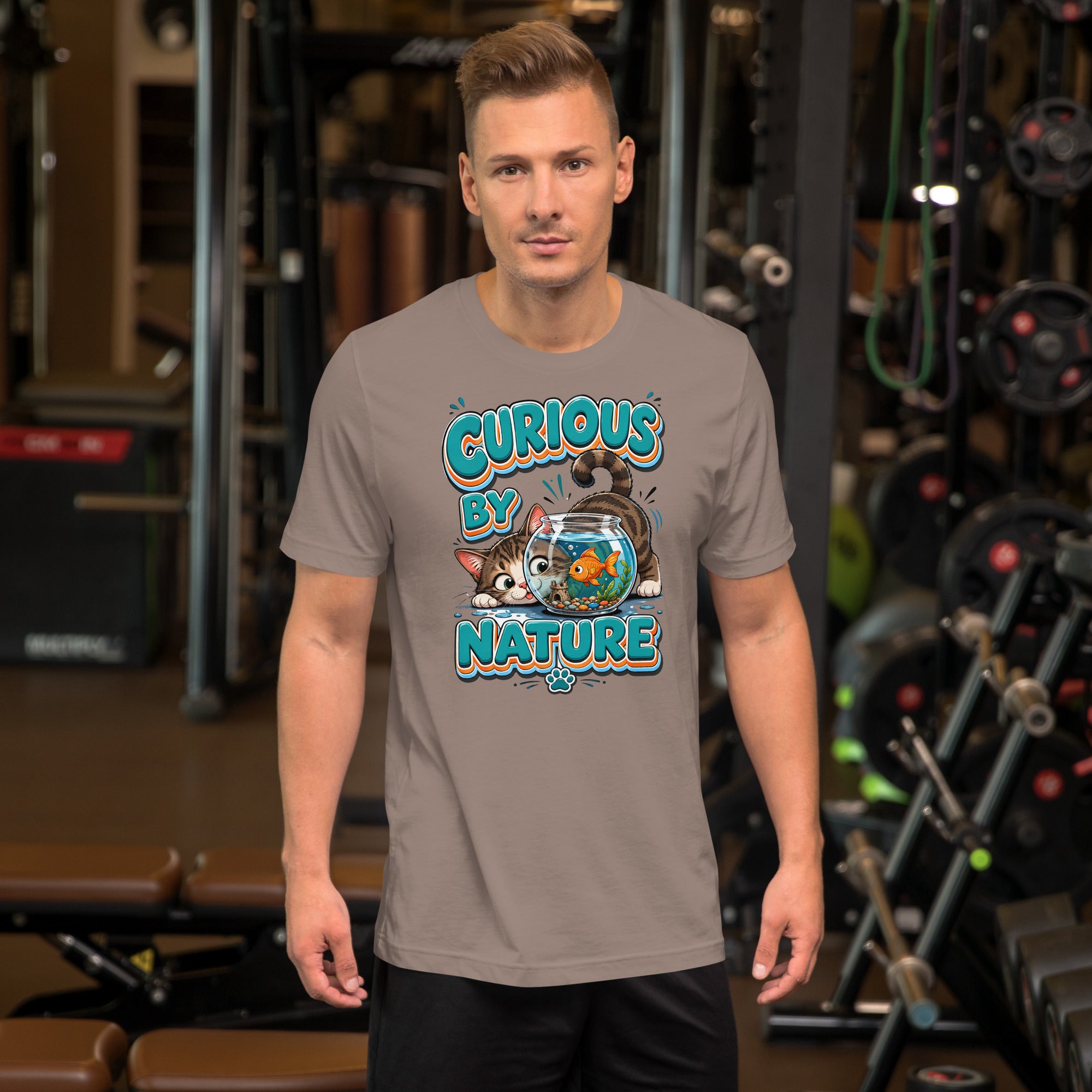 Unisex t-shirt - Elite Curious By Nature Cat - Premium Luxury Retro Goldfish Design by printfluence.net