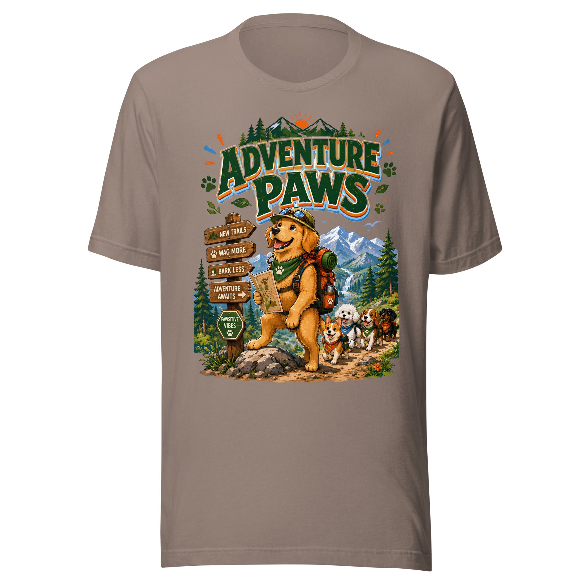 Unisex t-shirt - Elite Adventure Paws - Premium Luxury Hiking Dog Lovers Design by printfluence.net