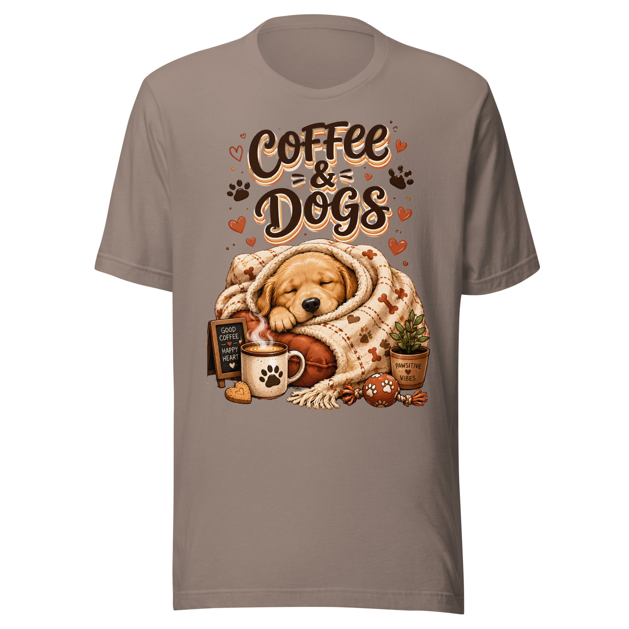 Elite Coffee And Dogs - Premium Luxury Golden Retriever Dog Lovers T-Shirt by printfluence.net