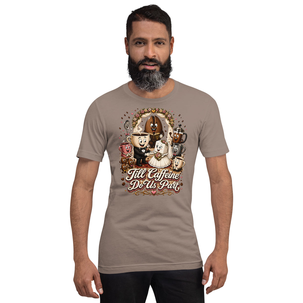 Coffee Lovers Unisex T-Shirt Till Caffeine Do Us Part – Funny Wedding & Couple Graphic Tee by printfluence.net