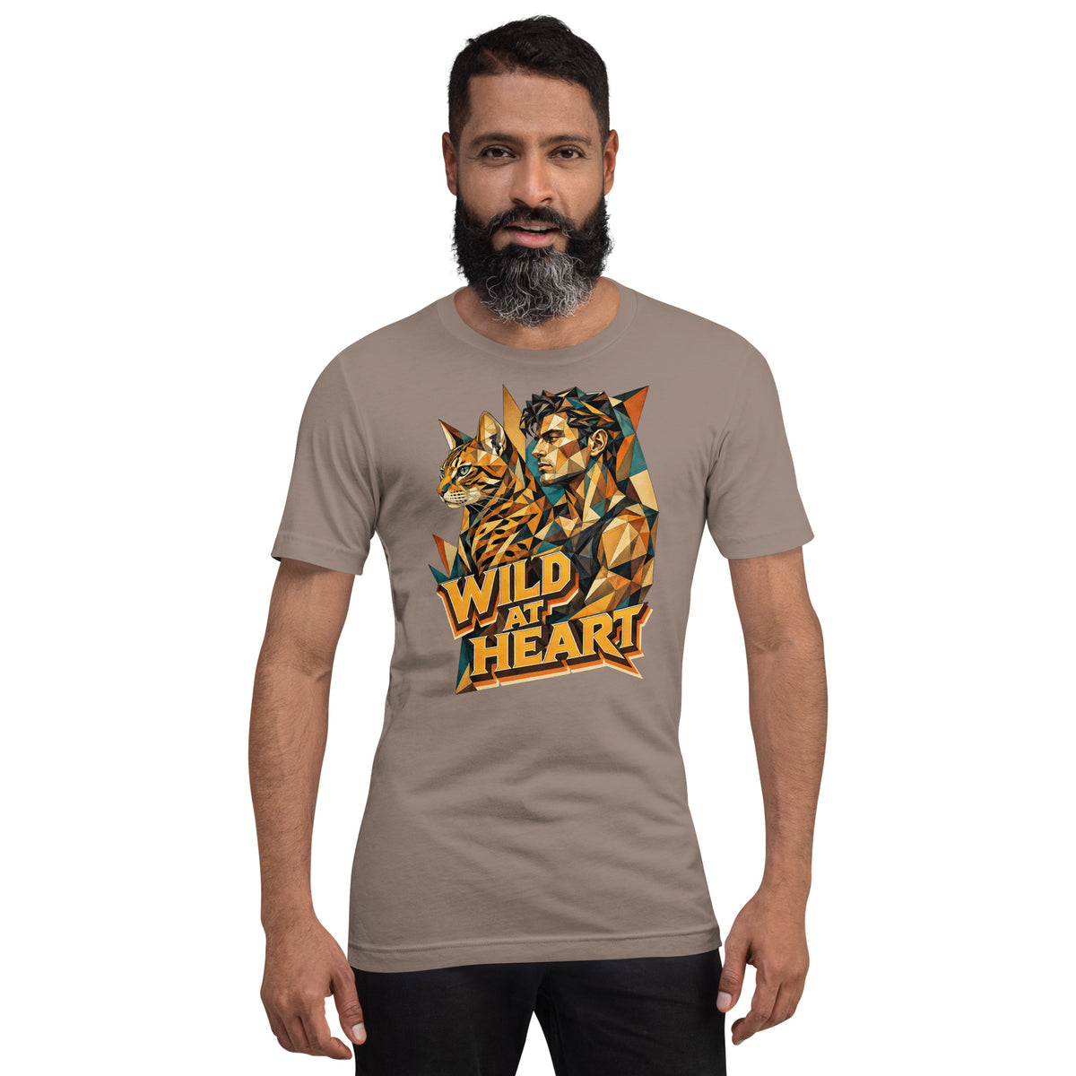 Cat Lovers Unisex Staple T-Shirt "Wild at Heart" by printfluence.net