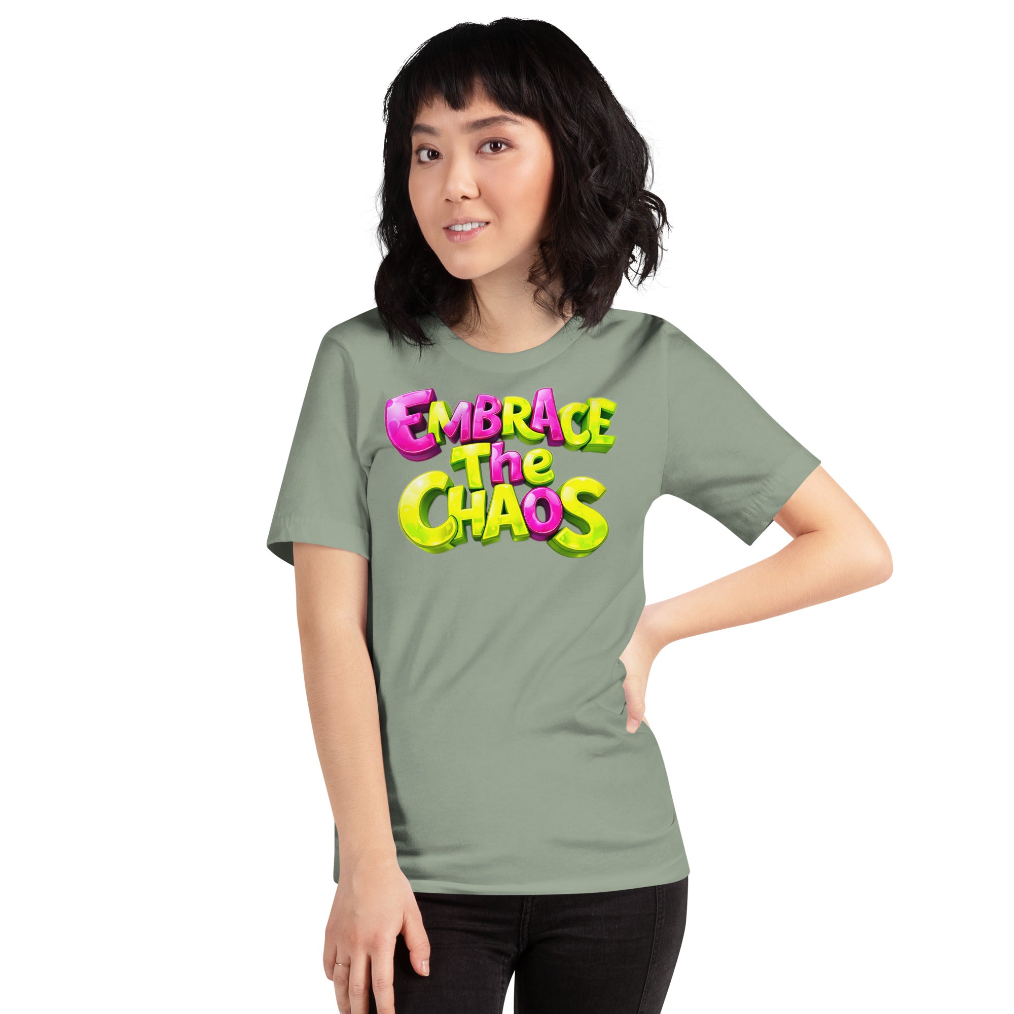 Unisex t-shirt - Embrace The Chaos Unisex T-Shirt – Bold Attitude Quote Tee by printfluence.net