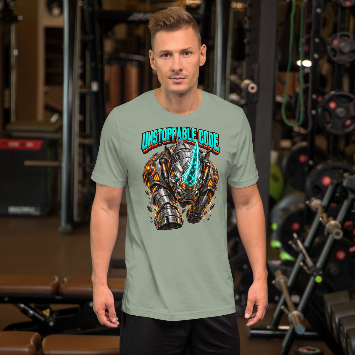 Cyberpunk Animals Lovers | Unisex Staple T-Shirt — UNSTOPPABLE CODE by printfluence
