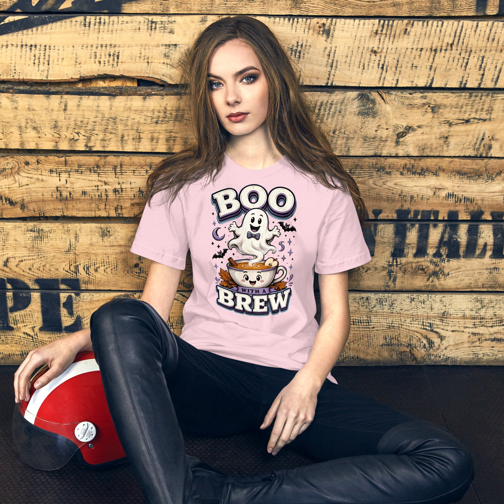 Boo With A Brew Cozy Horror Mystery Unisex T-Shirt by printfluence.net