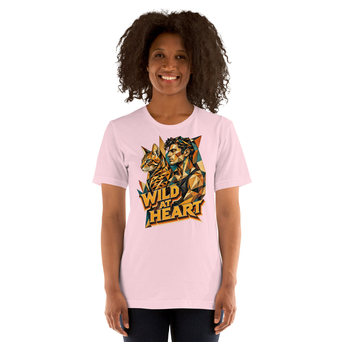 Cat Lovers Unisex Staple T-Shirt "Wild at Heart" by printfluence.net