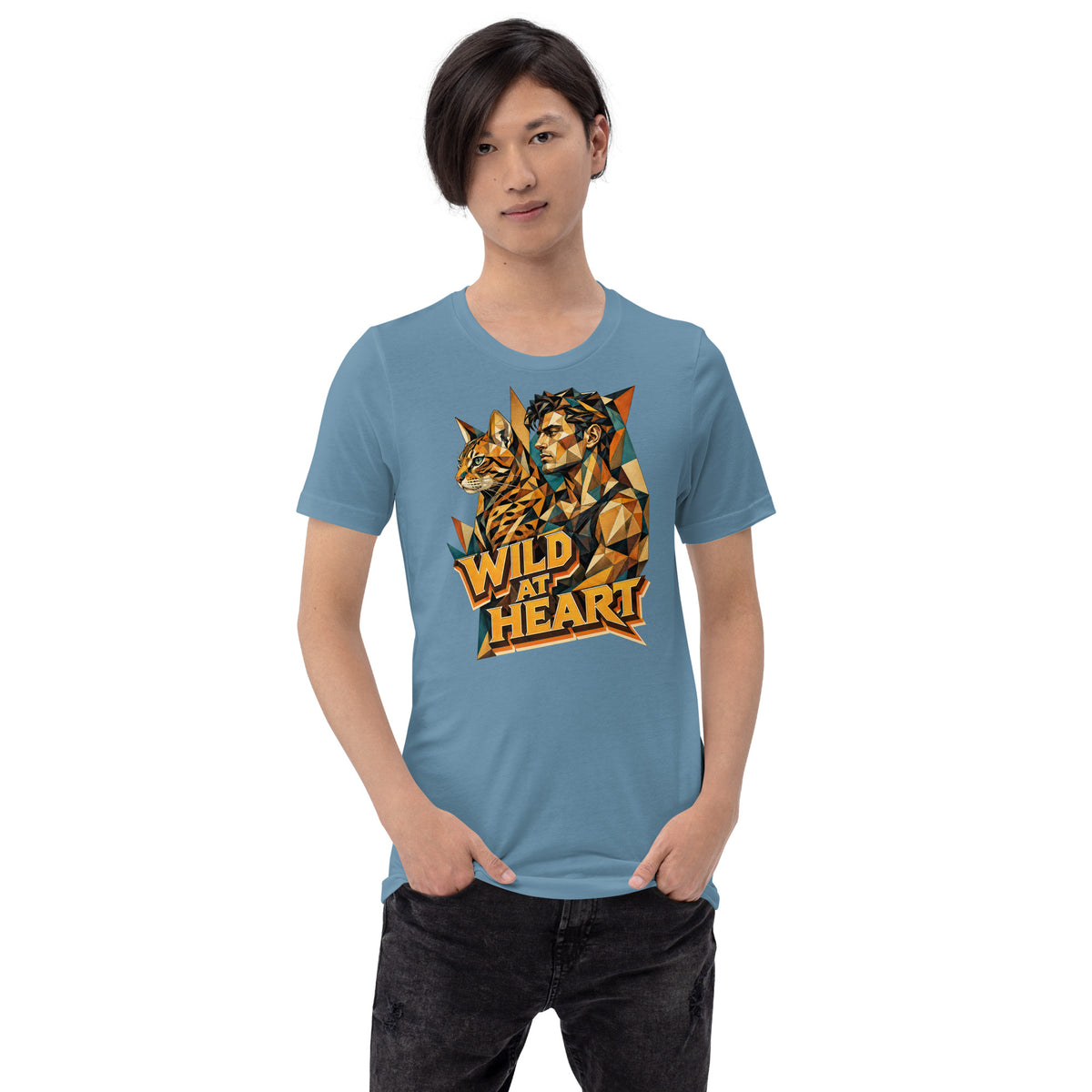 Cat Lovers Unisex Staple T-Shirt "Wild at Heart" by printfluence.net