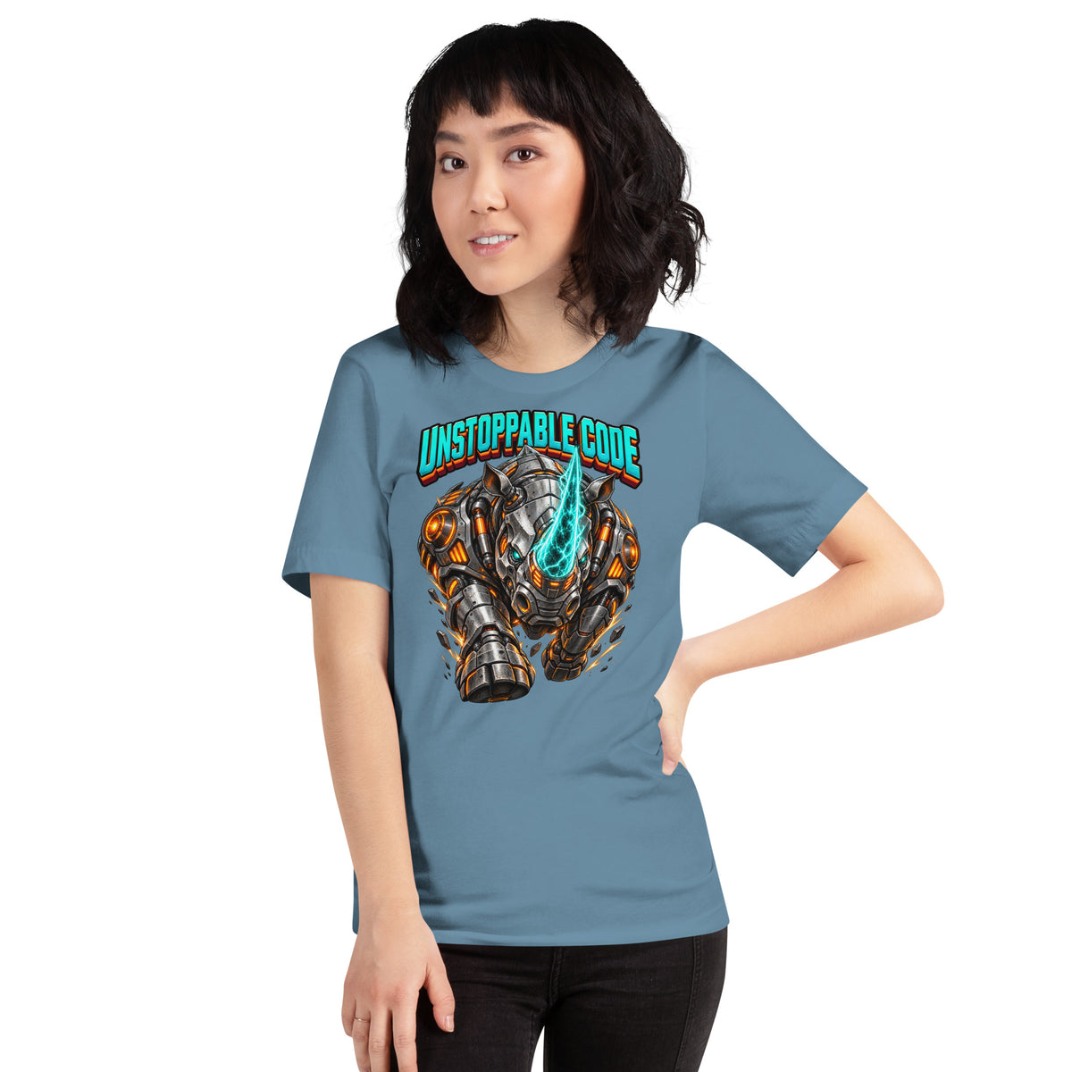 Cyberpunk Animals Lovers | Unisex Staple T-Shirt — UNSTOPPABLE CODE by printfluence