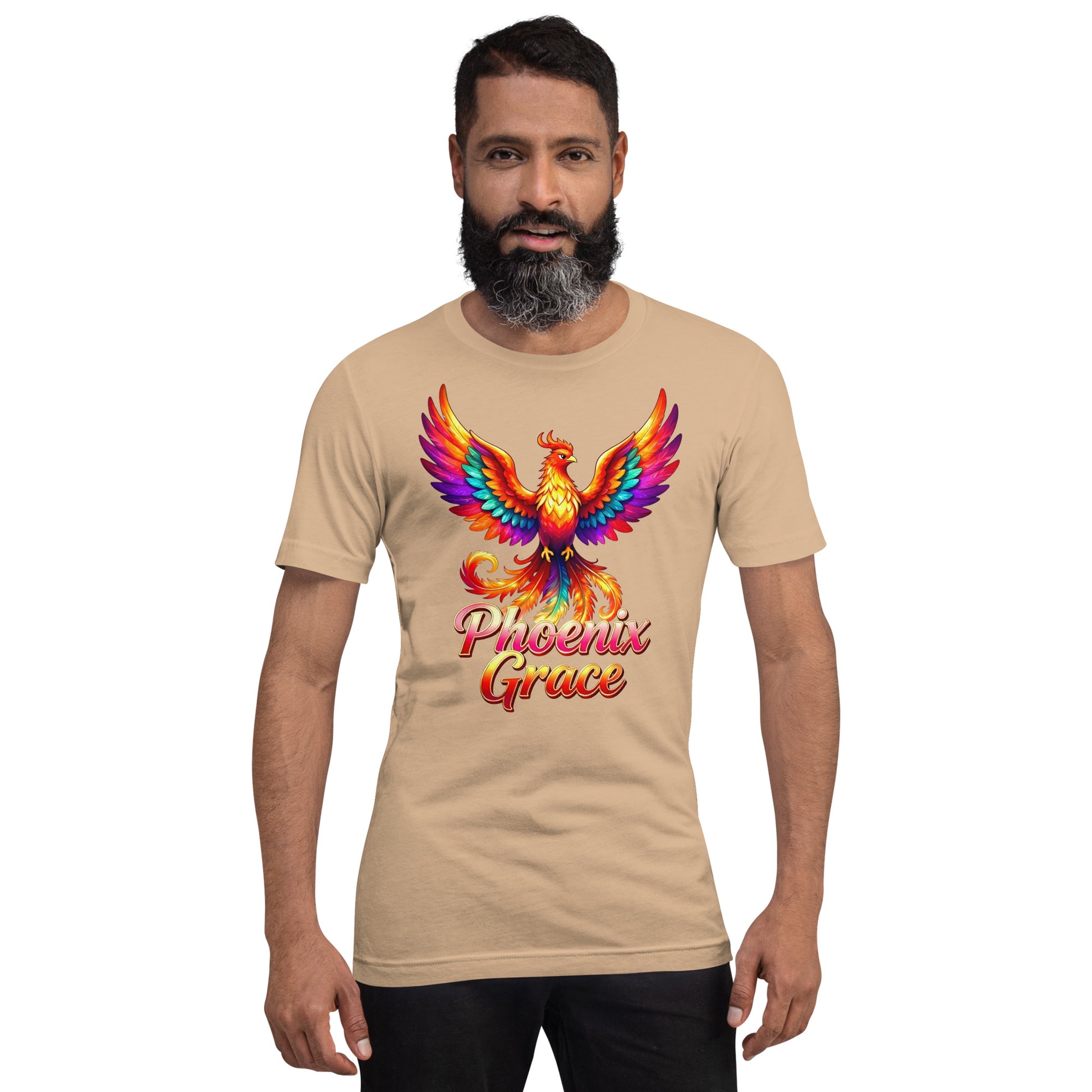 Unisex t-shirt - Phoenix Grace – Vibrant Mythical Bird of Rebirth and Power by printfluence.net