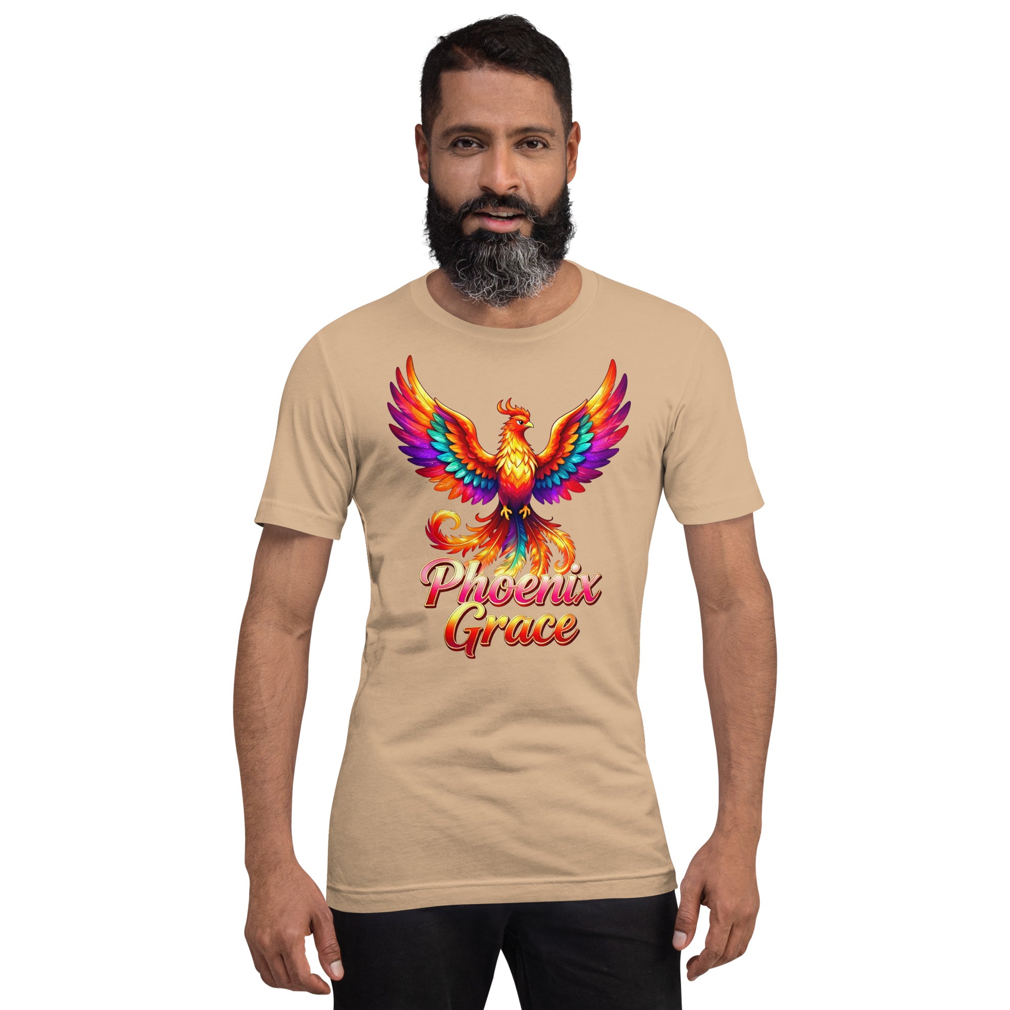Unisex t-shirt - Phoenix Grace – Vibrant Mythical Bird of Rebirth and Power by printfluence.net