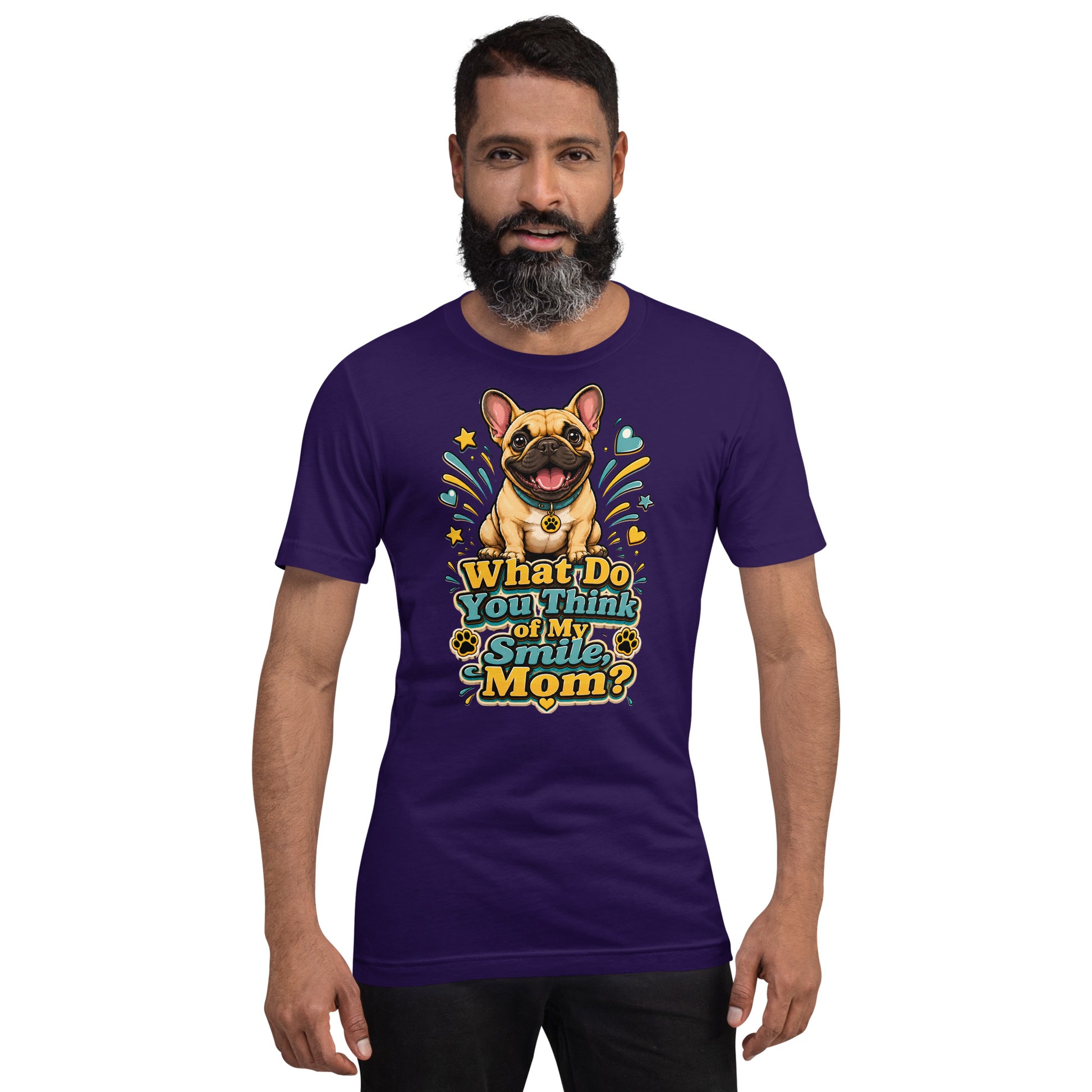 French Bulldog Mom Smile Unisex T-Shirt by printfluence.net