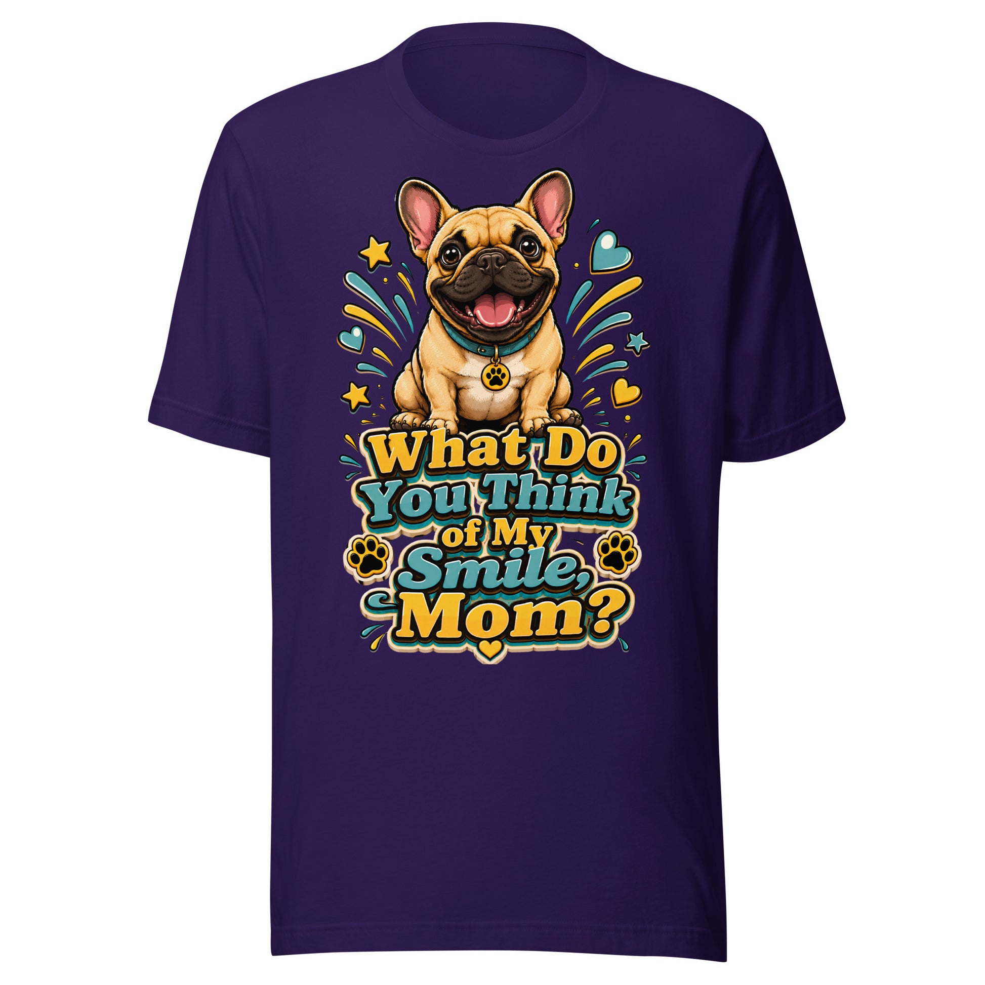 French Bulldog Mom Smile Unisex T-Shirt by printfluence.net