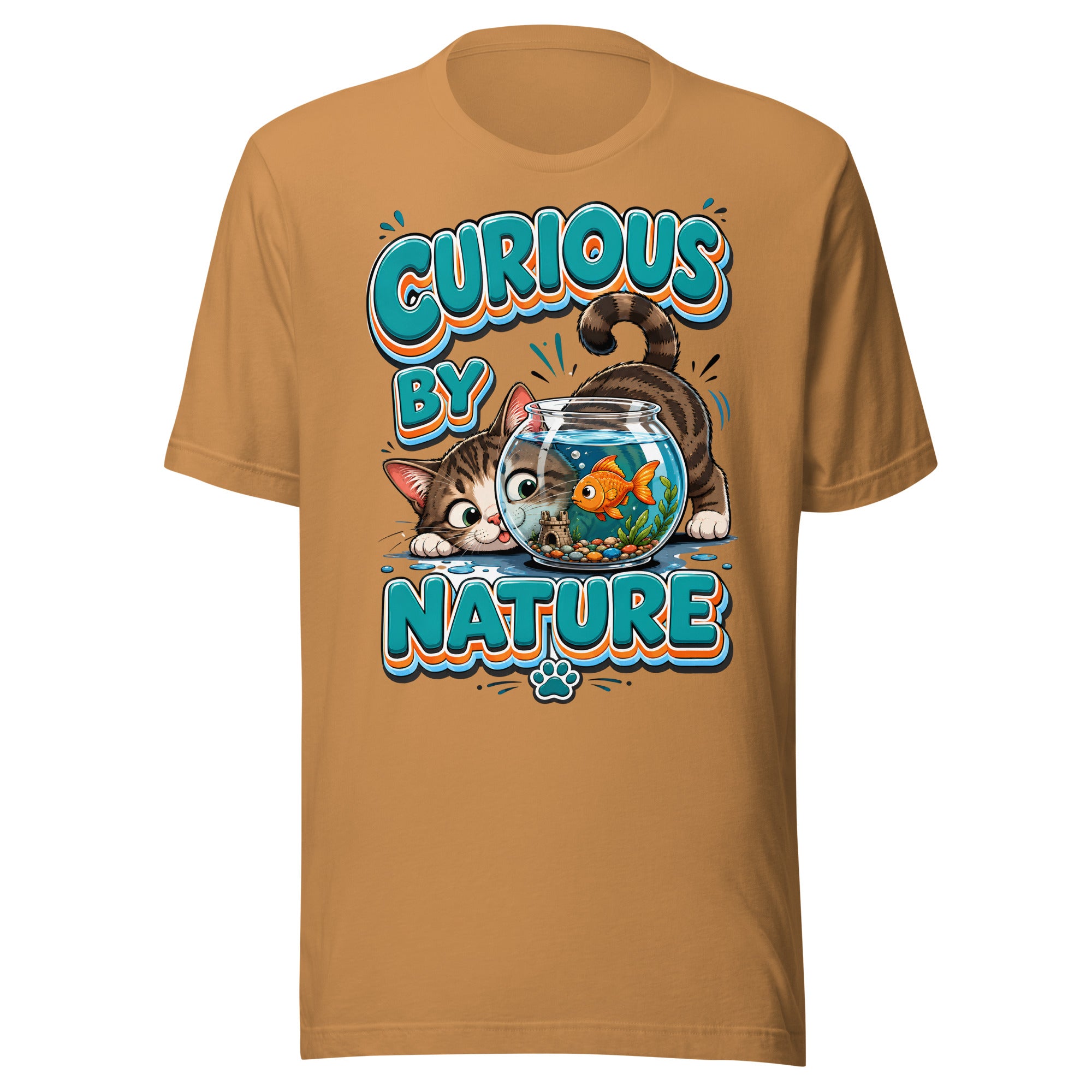 Unisex t-shirt - Elite Curious By Nature Cat - Premium Luxury Retro Goldfish Design by printfluence.net