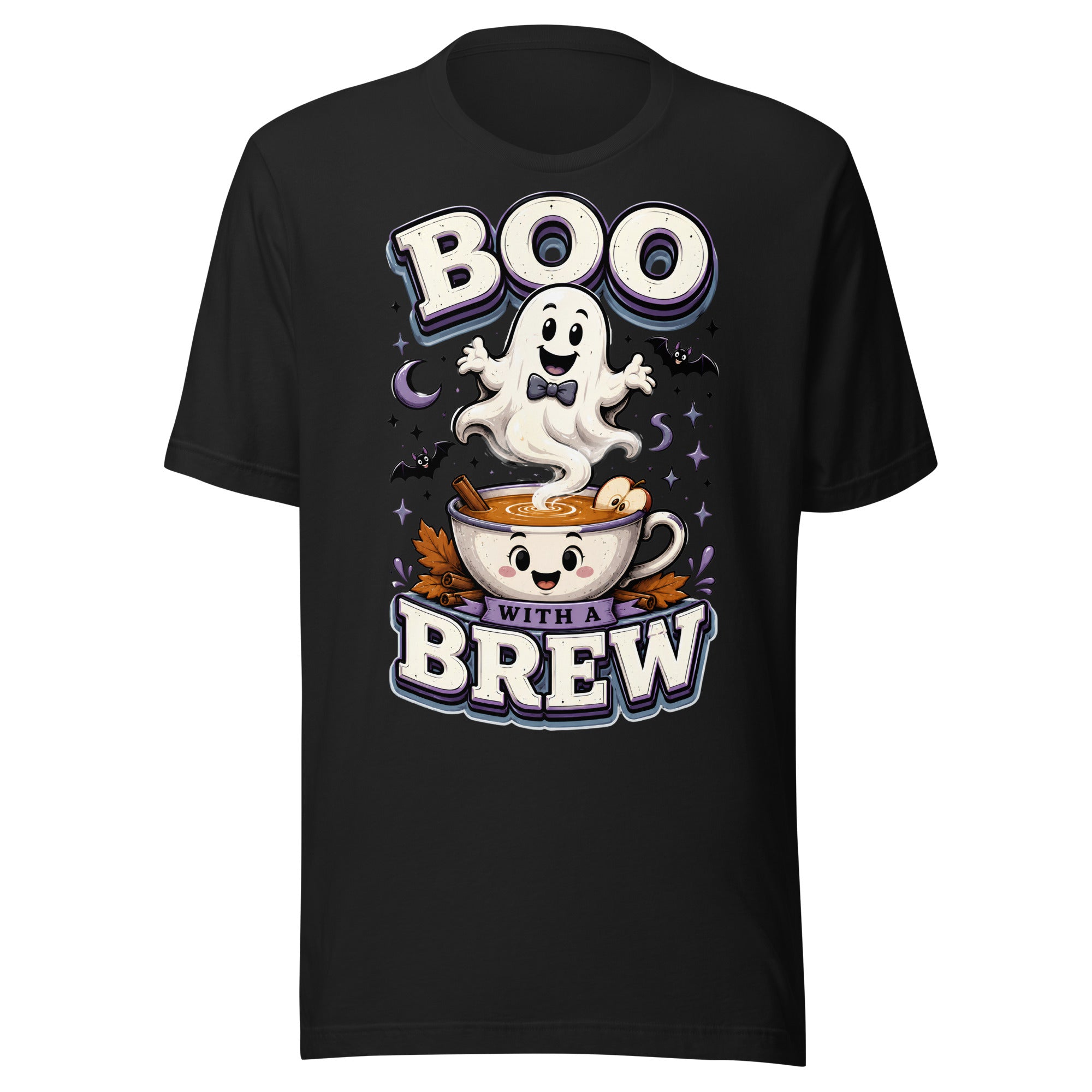 Boo With A Brew Cozy Horror Mystery Unisex T-Shirt by printfluence.net