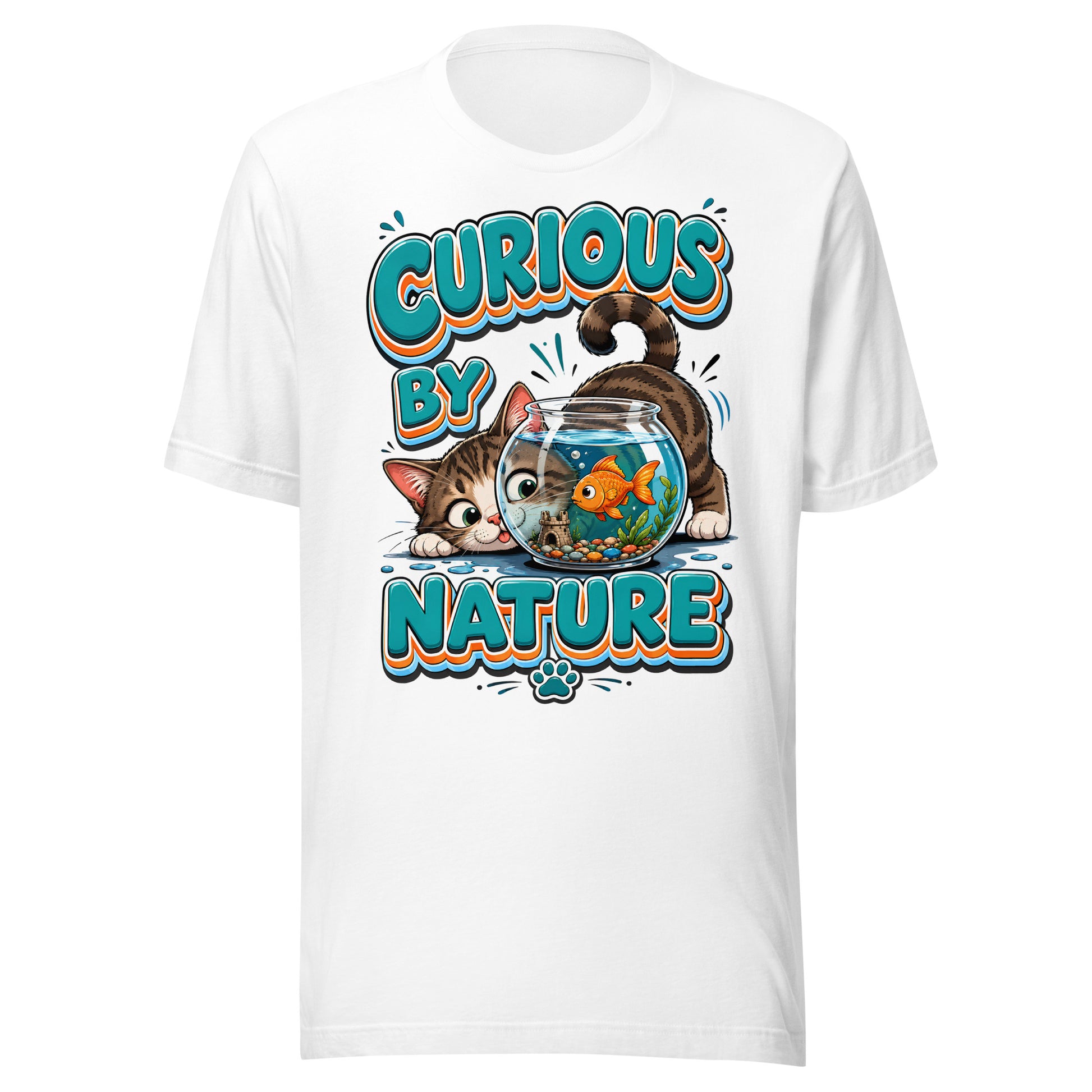 Unisex t-shirt - Elite Curious By Nature Cat - Premium Luxury Retro Goldfish Design by printfluence.net