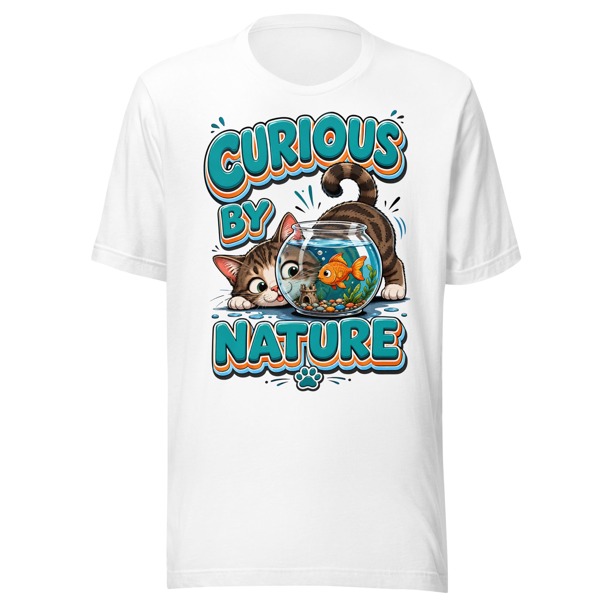 Unisex t-shirt - Elite Curious By Nature Cat - Premium Luxury Retro Goldfish Design by printfluence.net