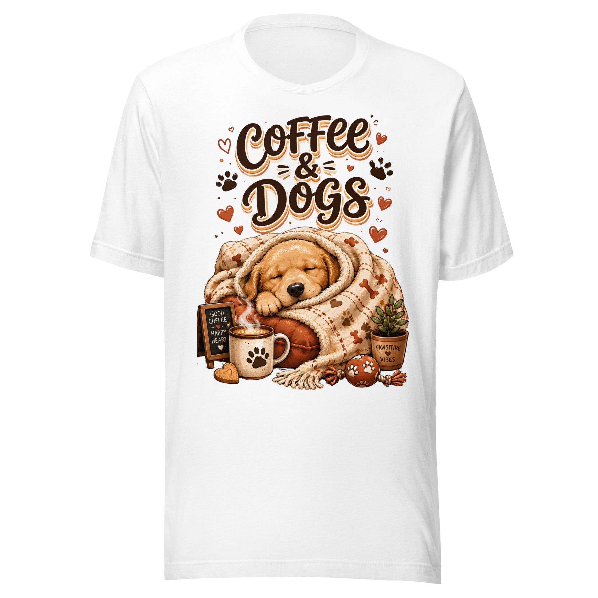 Elite Coffee And Dogs - Premium Luxury Golden Retriever Dog Lovers T-Shirt by printfluence.net