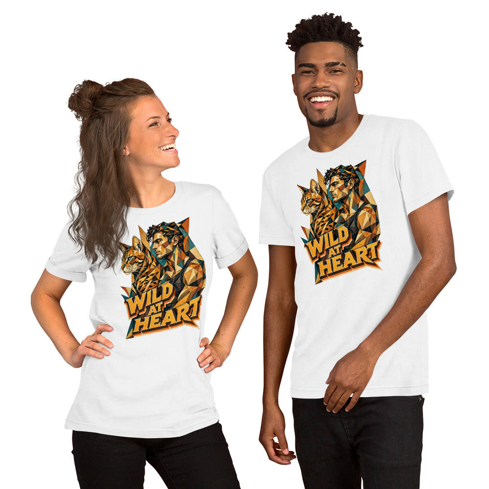 Cat Lovers Unisex Staple T-Shirt "Wild at Heart" by printfluence.net