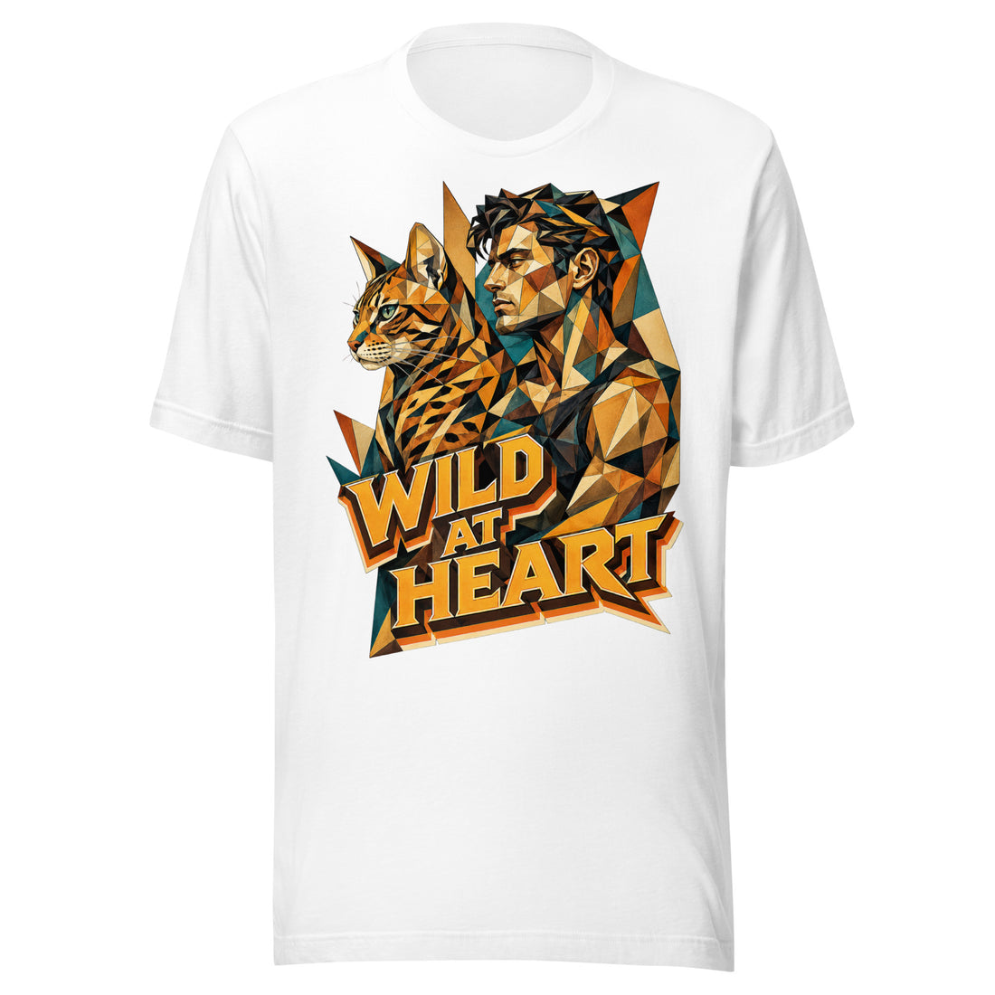 Cat Lovers Unisex Staple T-Shirt "Wild at Heart" by printfluence.net