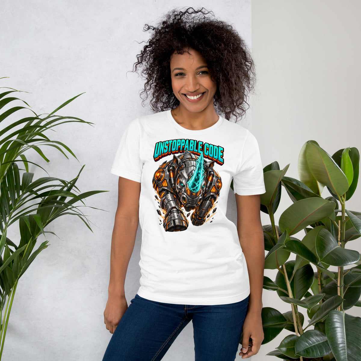 Cyberpunk Animals Lovers | Unisex Staple T-Shirt — UNSTOPPABLE CODE by printfluence