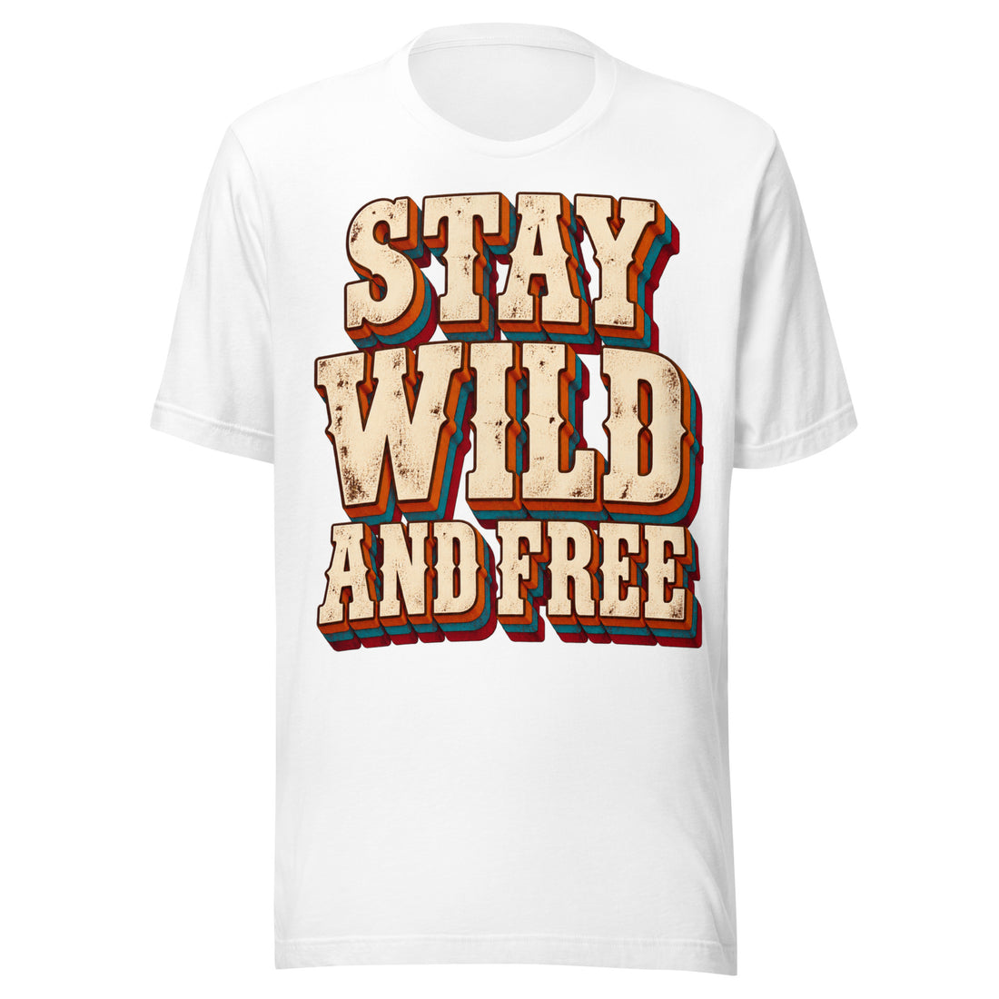 Inspirational Quotes Lovers | Unisex Staple T-Shirt — STAY WILD AND FREE by printfluence