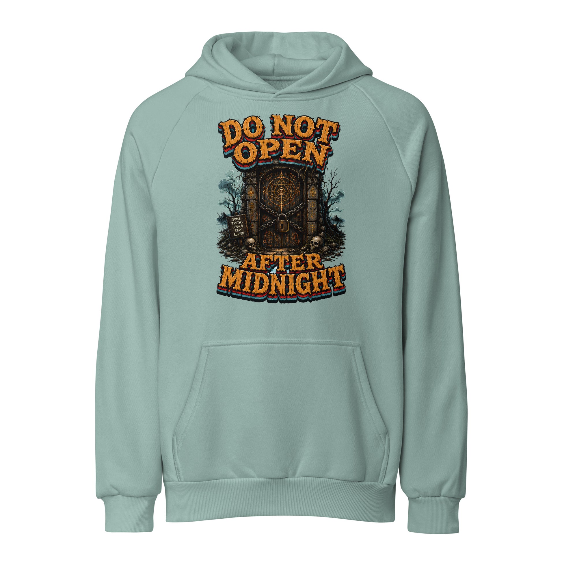 Do Not Open After Midnight Horror Mystery Unisex Super Heavyweight Hoodie by printfluence.net