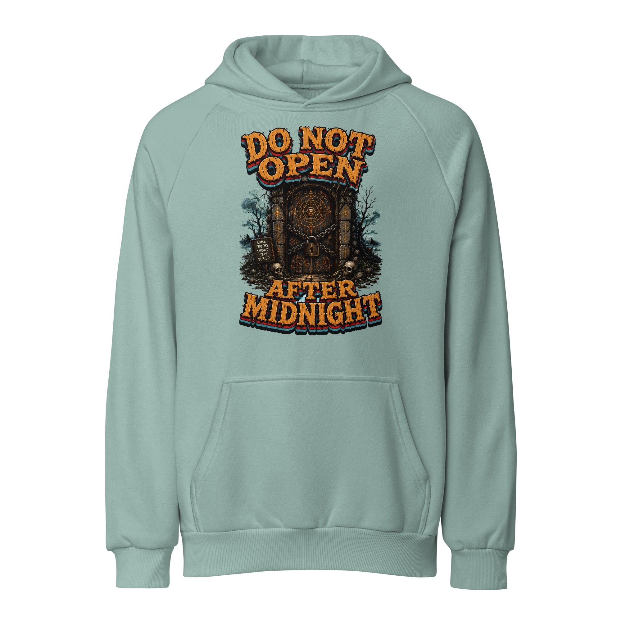 Do Not Open After Midnight Horror Mystery Unisex Super Heavyweight Hoodie by printfluence.net
