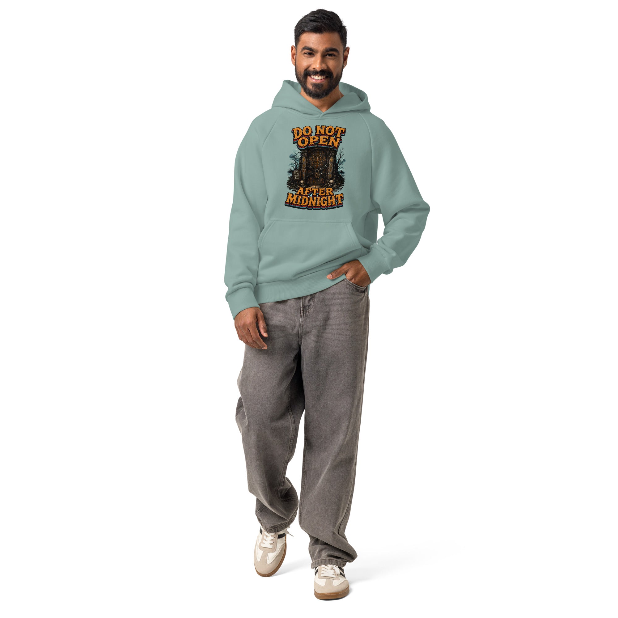 Do Not Open After Midnight Horror Mystery Unisex Super Heavyweight Hoodie by printfluence.net