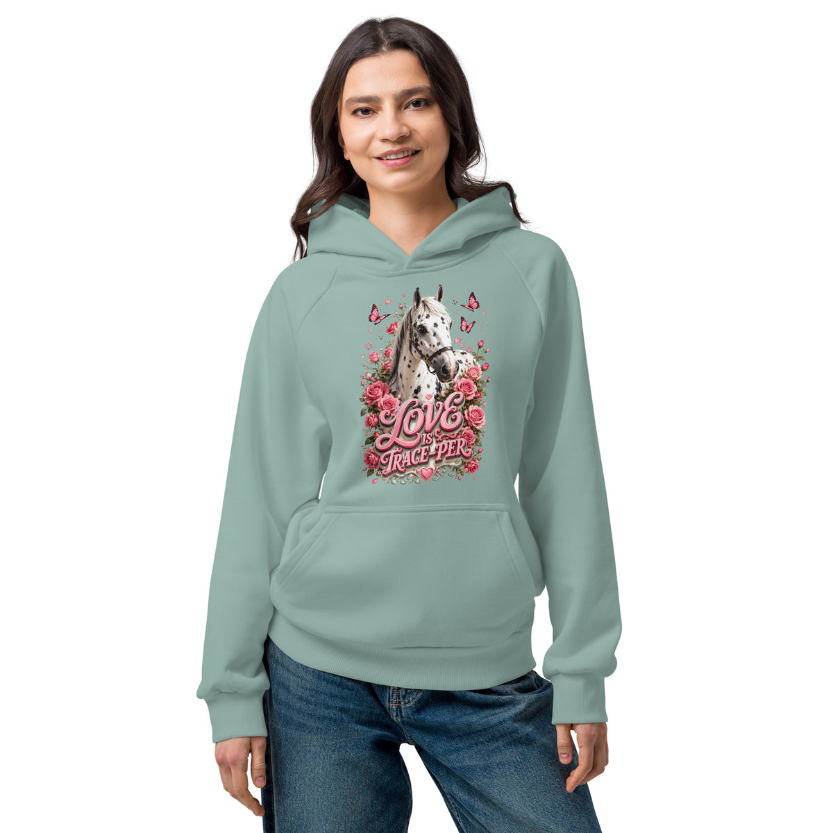 Horse Lovers: Appaloosa Floral Heart - Super Heavyweight Hoodie by printfluence.net