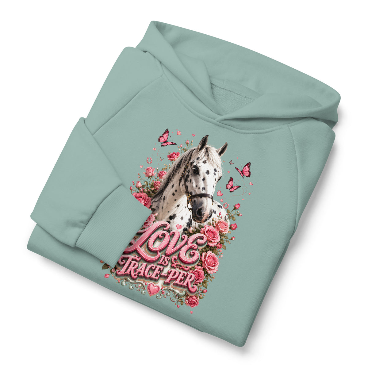 Horse Lovers: Appaloosa Floral Heart - Super Heavyweight Hoodie by printfluence.net