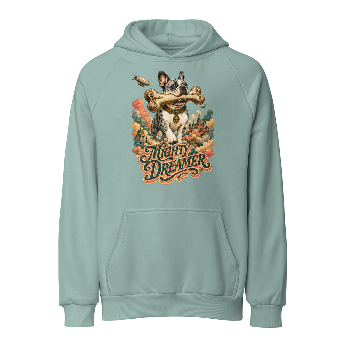 Mighty Dreamer Frenchie Super Heavyweight Hoodie - Dark Fantasy French Bulldog Lovers Pullover H-14 by printfluence.net