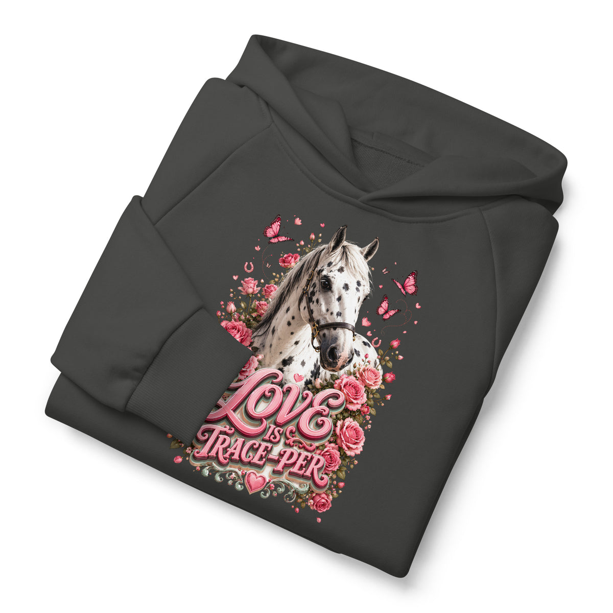 Horse Lovers: Appaloosa Floral Heart - Super Heavyweight Hoodie by printfluence.net