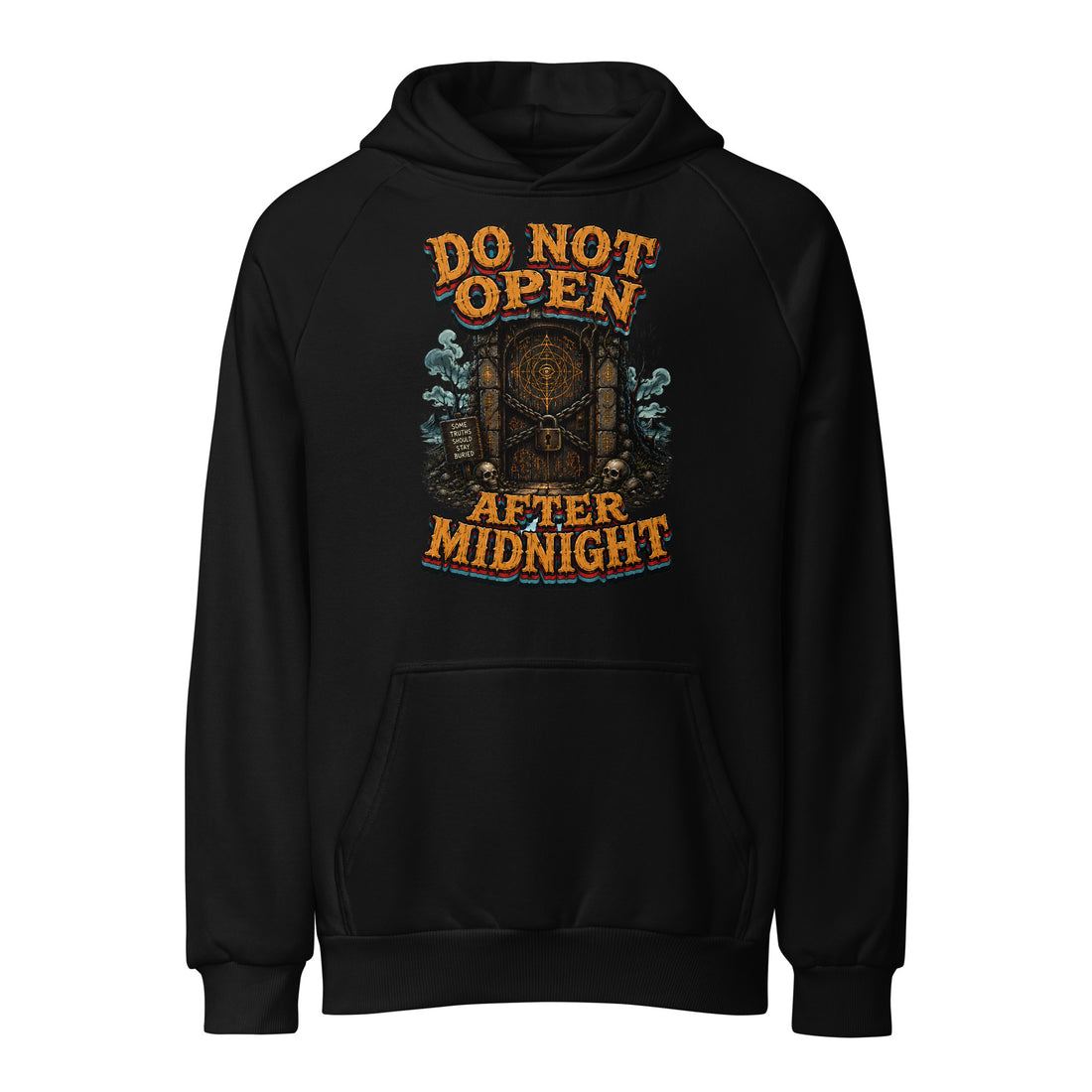 Do Not Open After Midnight Horror Mystery Unisex Super Heavyweight Hoodie by printfluence.net