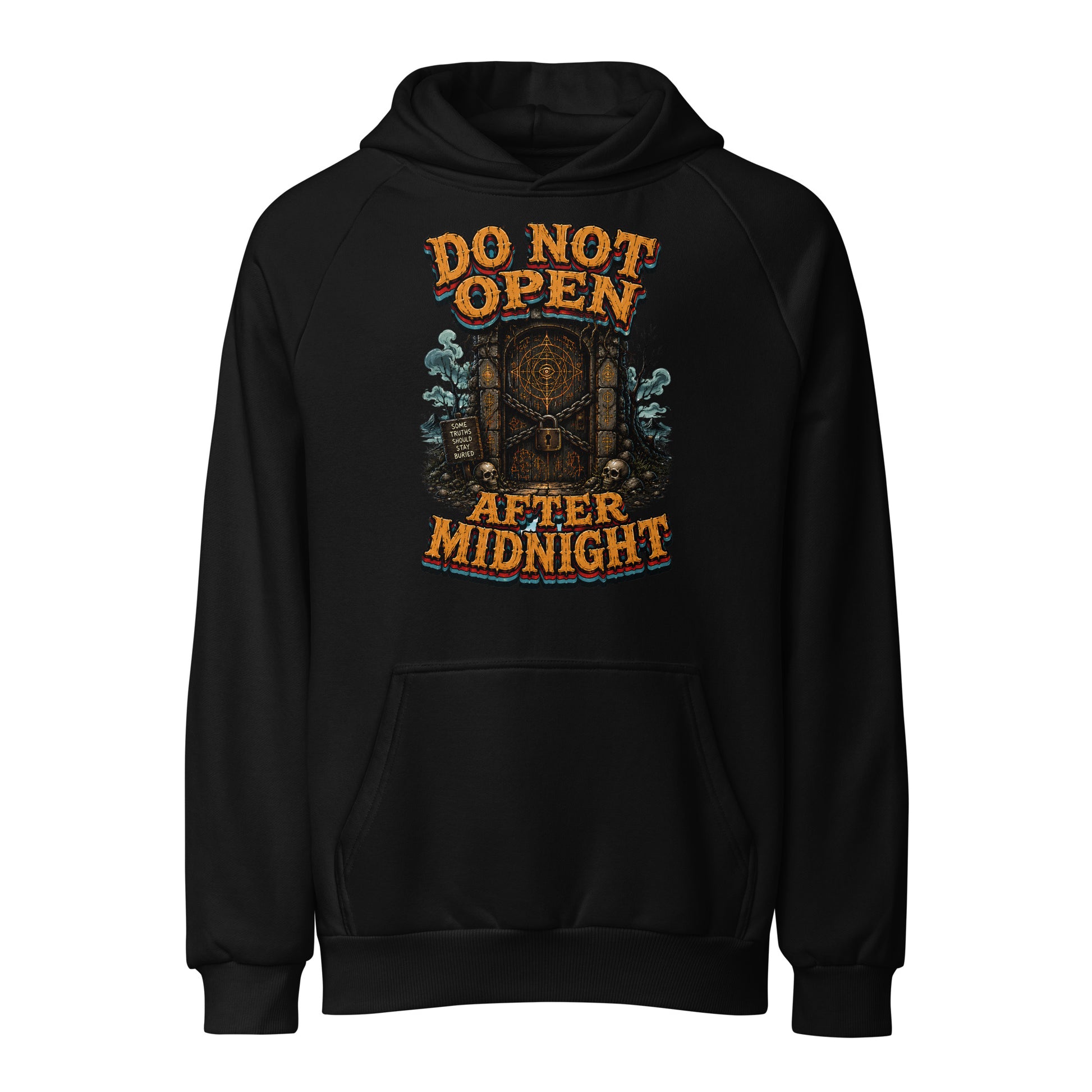 Do Not Open After Midnight Horror Mystery Unisex Super Heavyweight Hoodie by printfluence.net