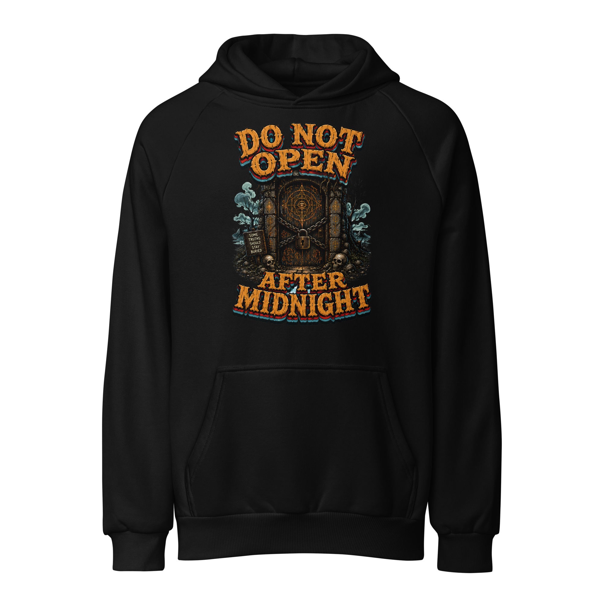 Do Not Open After Midnight Horror Mystery Unisex Super Heavyweight Hoodie by printfluence.net