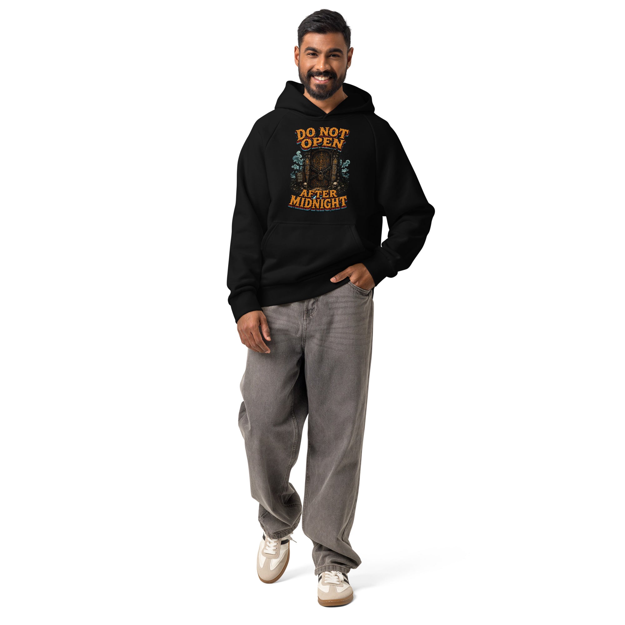 Do Not Open After Midnight Horror Mystery Unisex Super Heavyweight Hoodie by printfluence.net