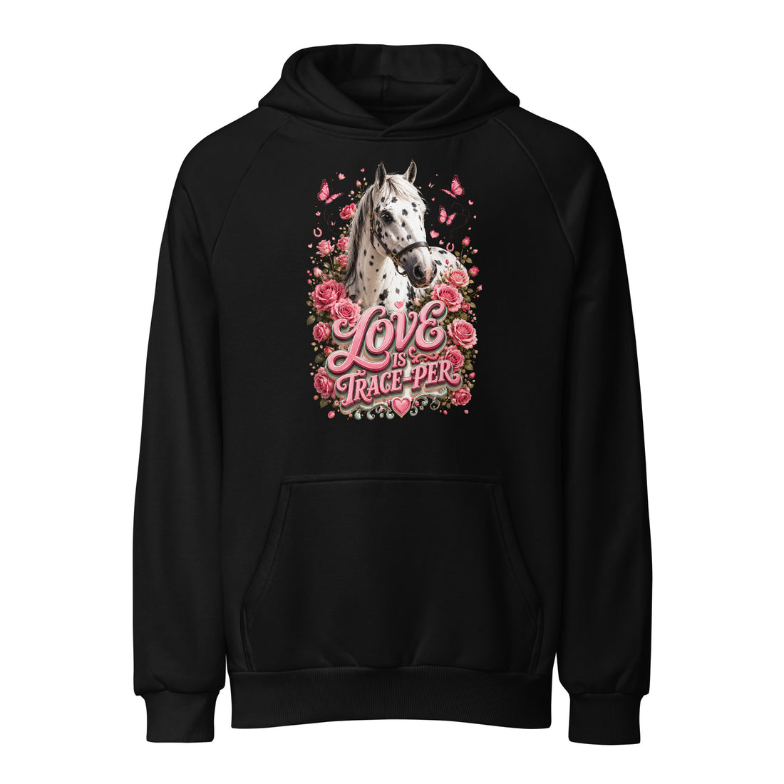 Horse Lovers: Appaloosa Floral Heart - Super Heavyweight Hoodie by printfluence.net