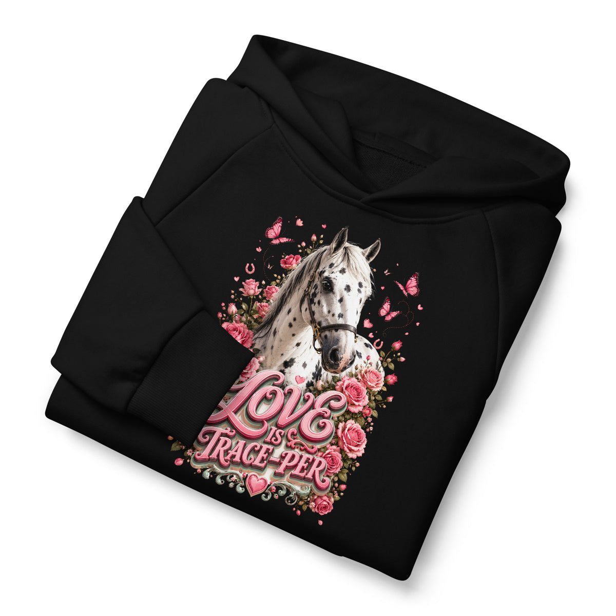 Horse Lovers: Appaloosa Floral Heart - Super Heavyweight Hoodie by printfluence.net