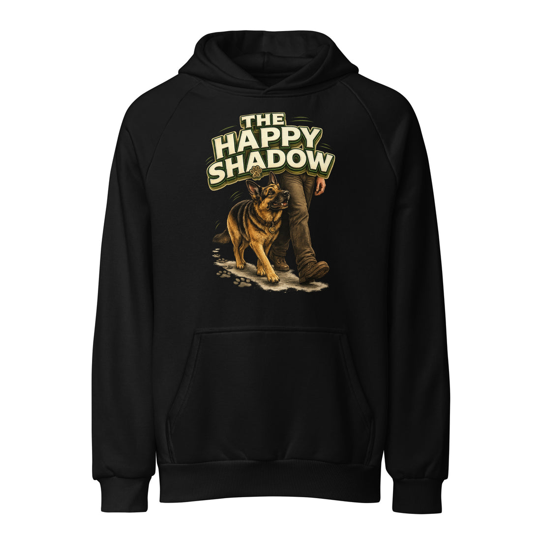German Shepherd Happy Shadow Super Heavyweight Hoodie by printfluence.net