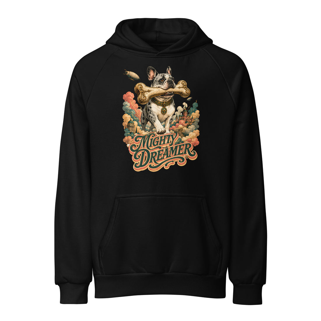 Mighty Dreamer Frenchie Super Heavyweight Hoodie - Dark Fantasy French Bulldog Lovers Pullover H-14 by printfluence.net