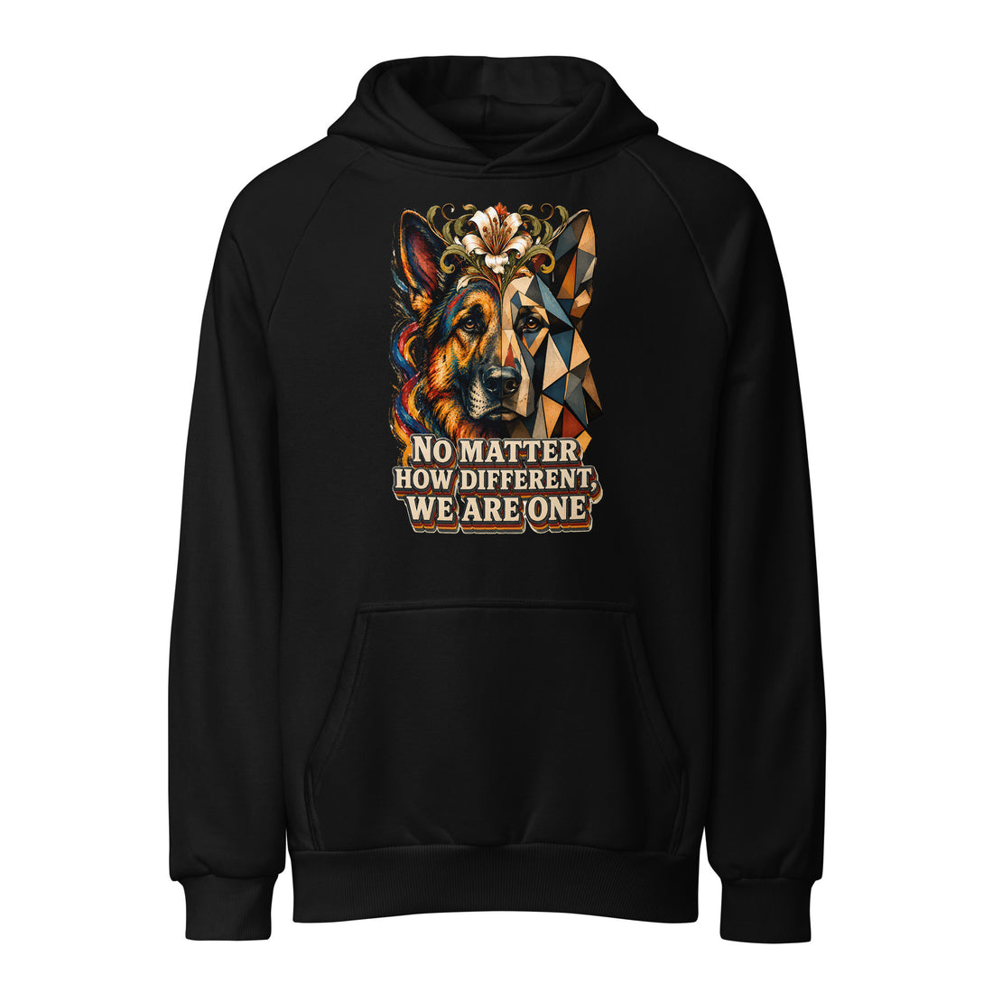 German Shepherd Lovers Unisex Super Heavyweight Hoodie | Duality Artistic Graphic Sweatshirt by printfluence.net