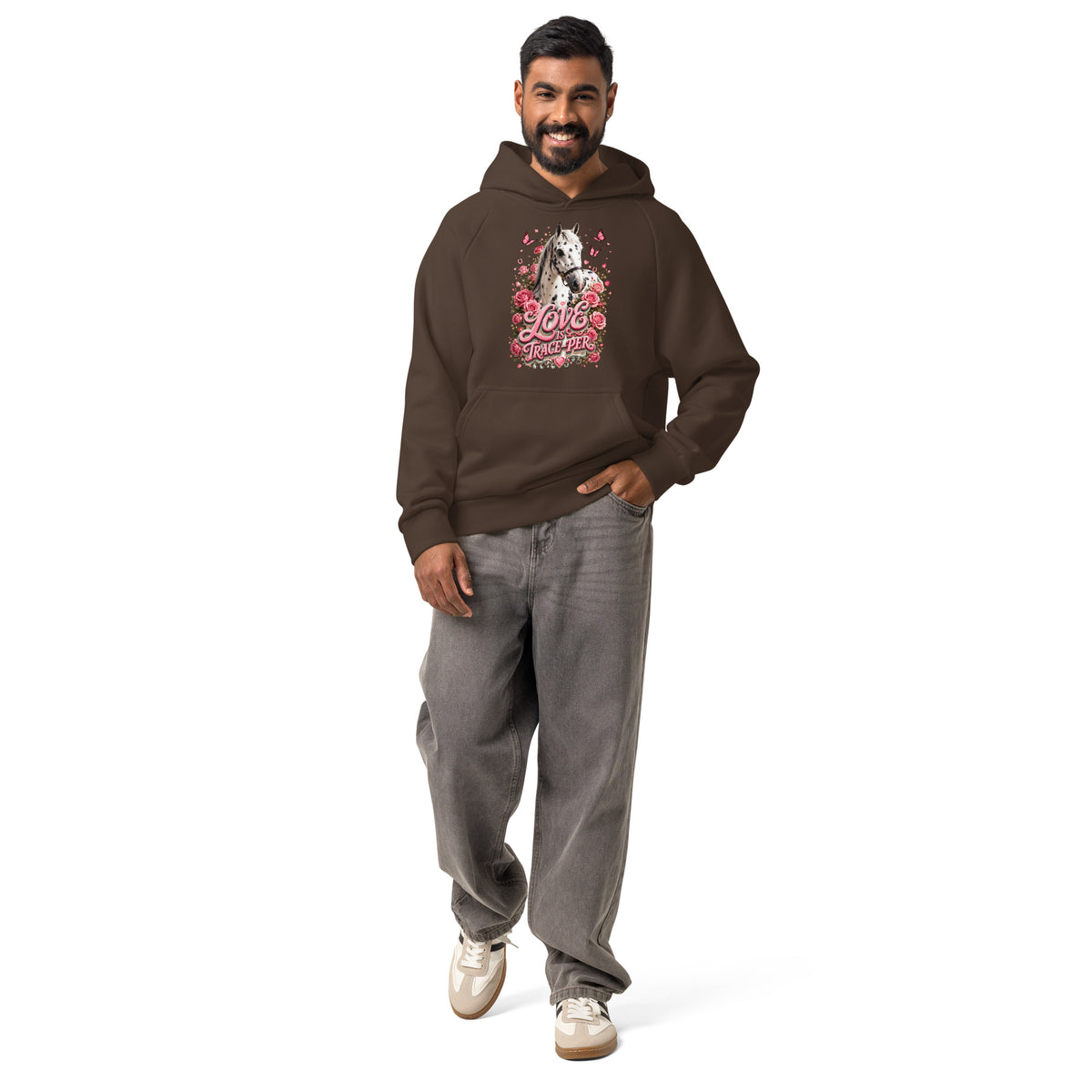 Horse Lovers: Appaloosa Floral Heart - Super Heavyweight Hoodie by printfluence.net