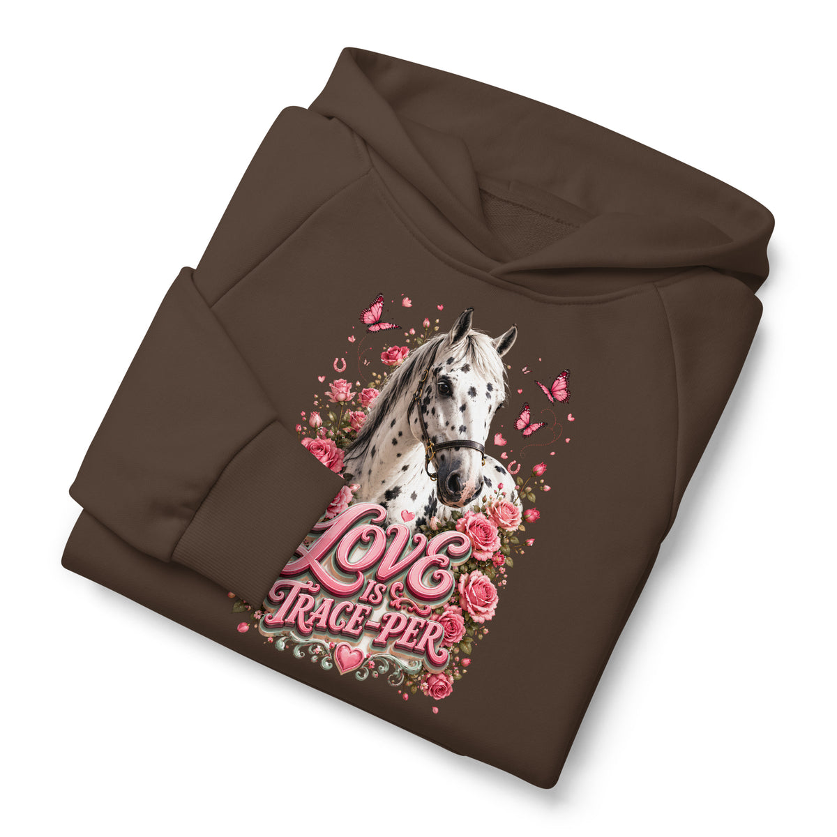 Horse Lovers: Appaloosa Floral Heart - Super Heavyweight Hoodie by printfluence.net